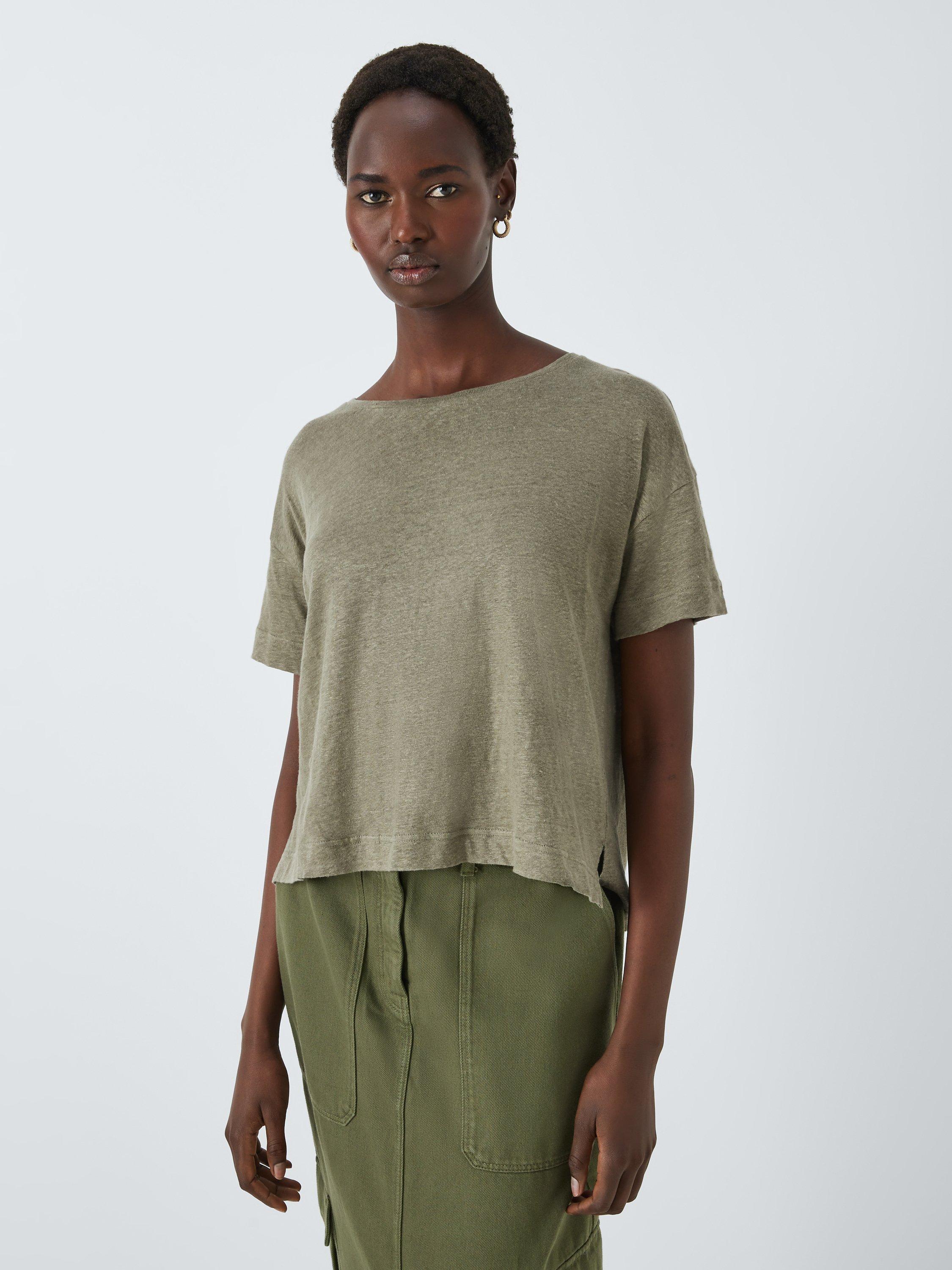 John Lewis Relaxed Linen Crew Neck T-Shirt