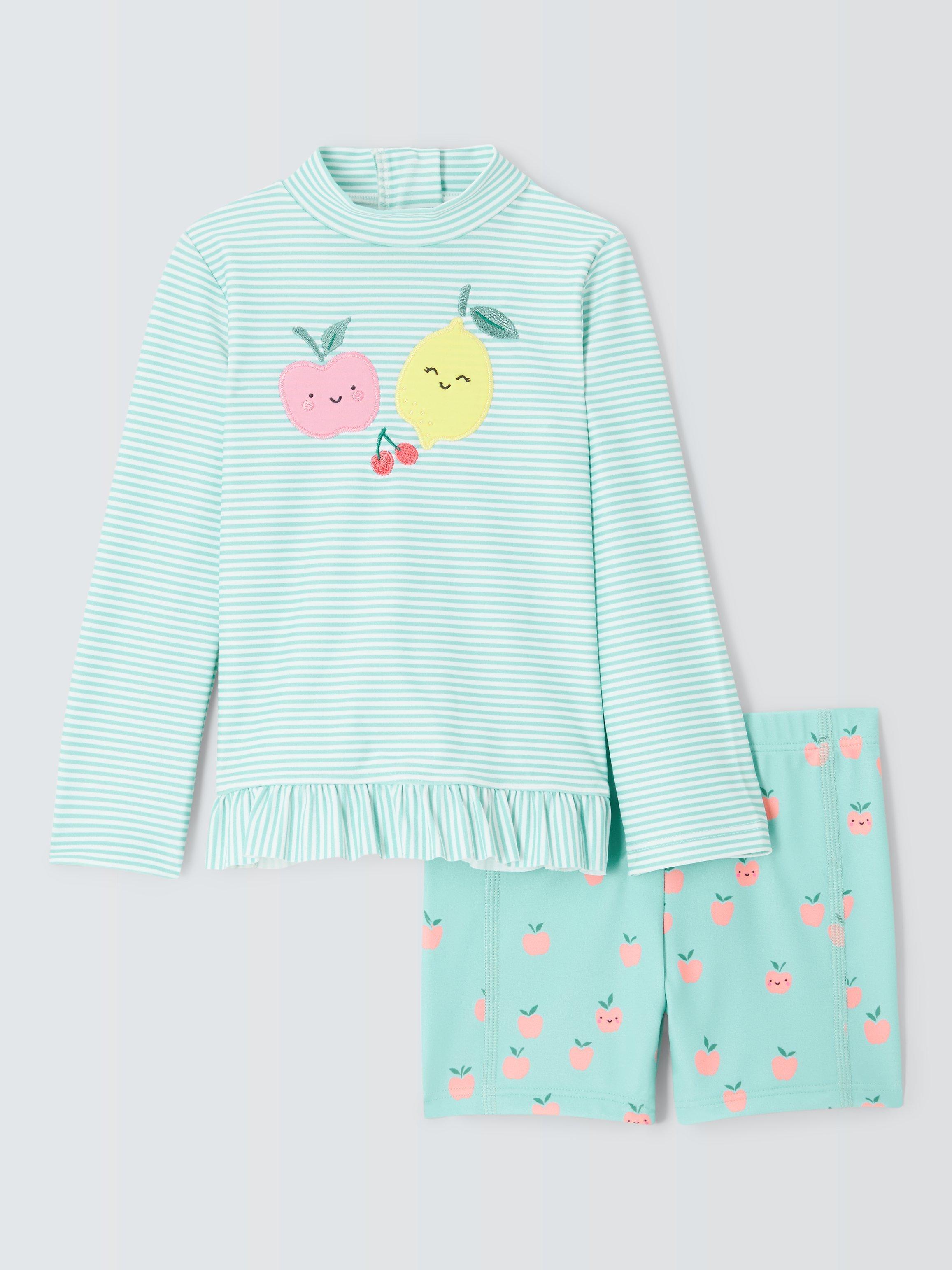 John Lewis Baby Fruity Friends Rash Vest & Shorts Set, Multi