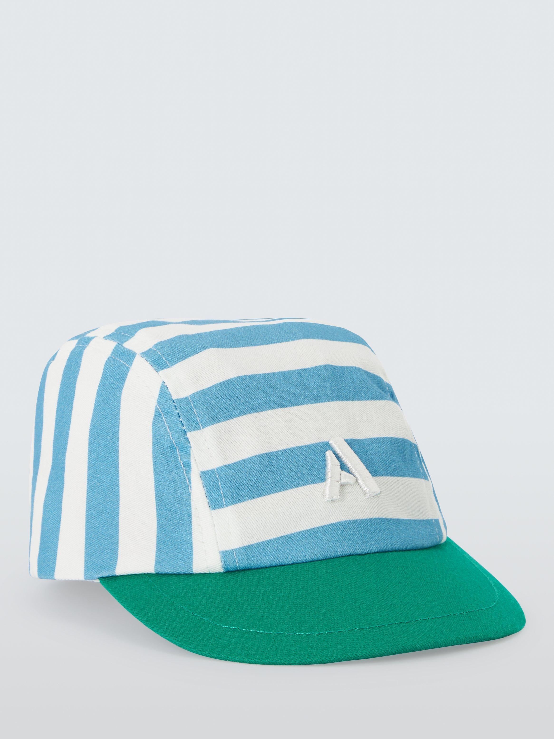 John Lewis ANYDAY Baby Cotton Stripe Baseball Cap, Blue/Multi