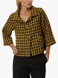 James Lakeland Short Houndstooth Jacket, Black/Yellow