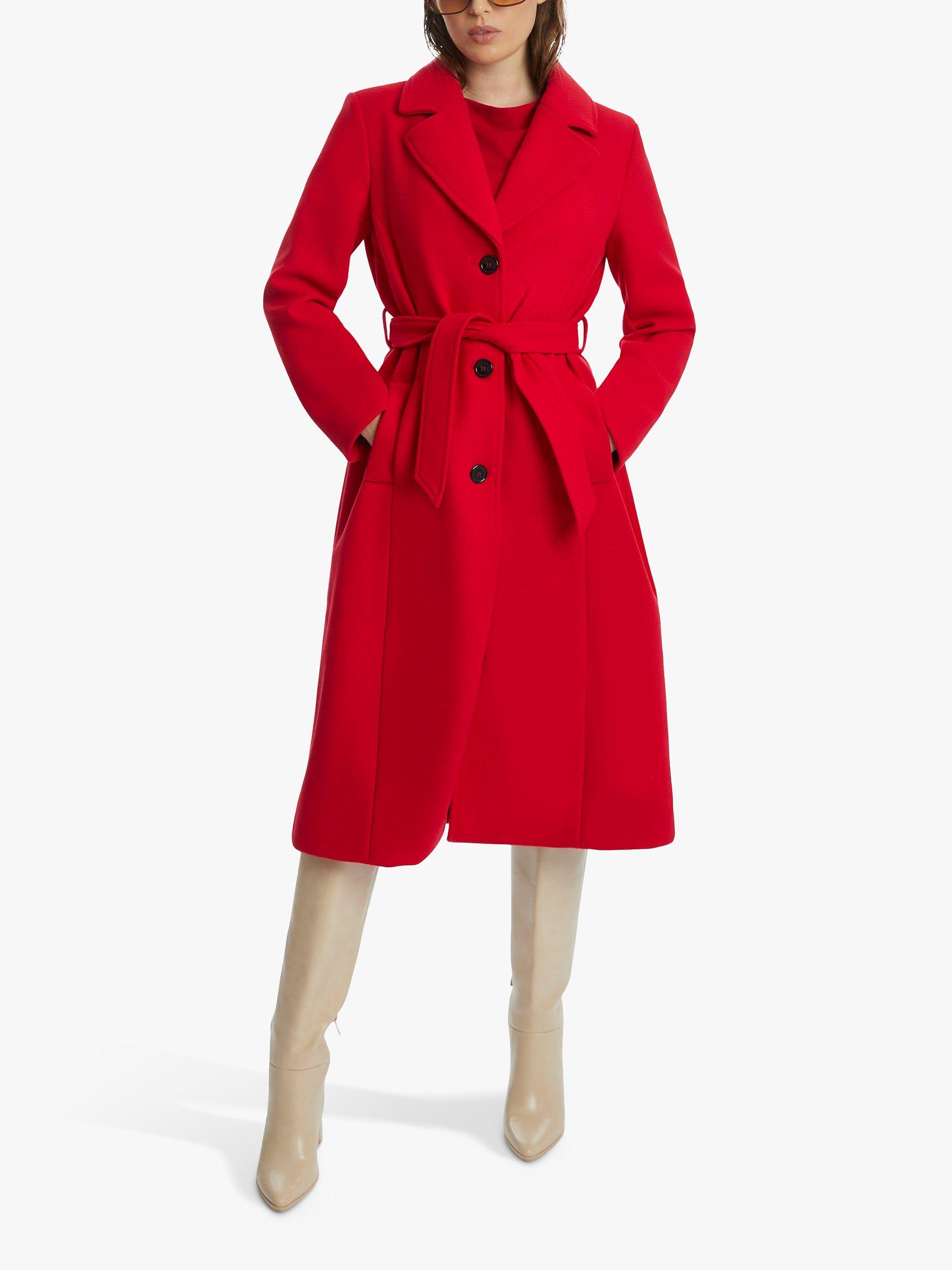 James Lakeland Button Belted Coat Red