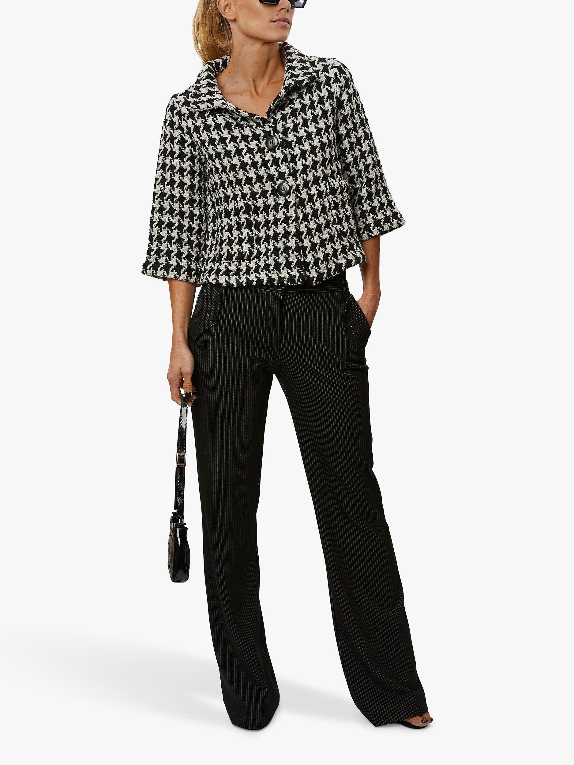 Product image 2 of 5, which shows James Lakeland Short Houndstooth Jacket, Black/White, 8