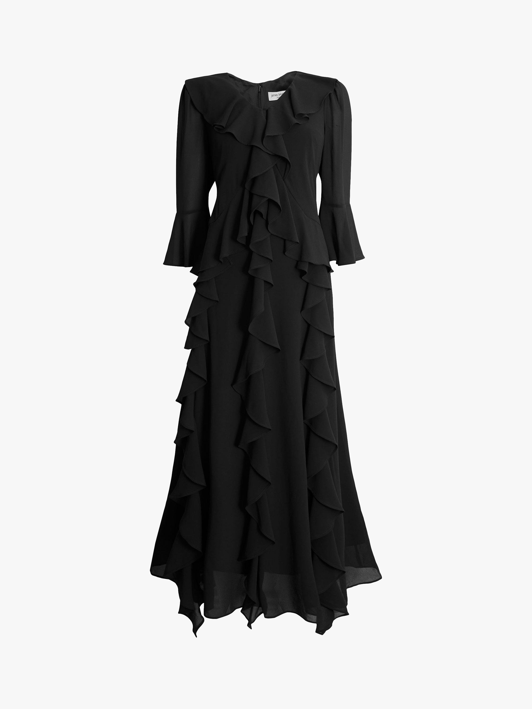 James Lakeland V neck Chiffon Ruffle Maxi Dress