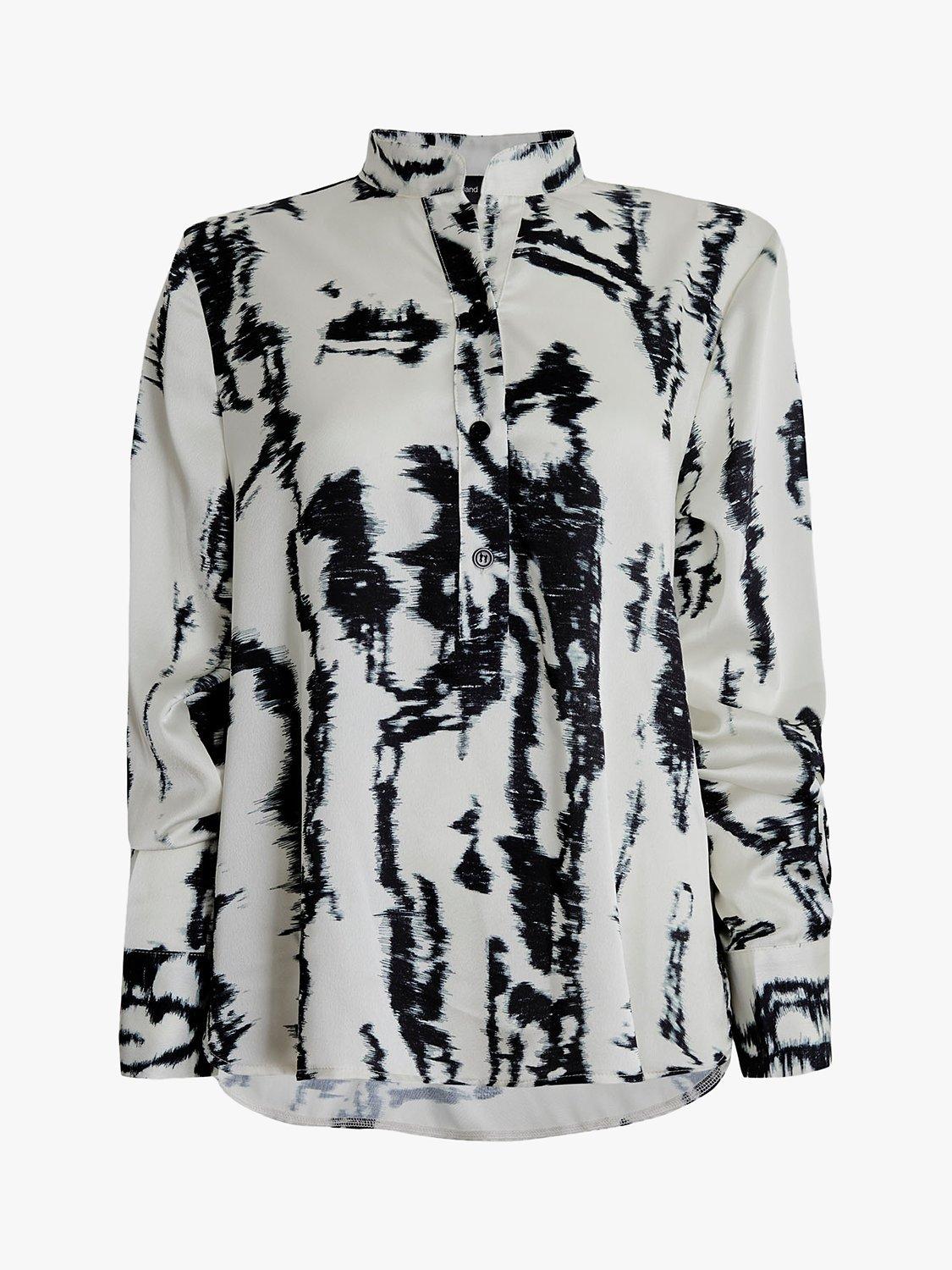 Product image 5 of 5, which shows James Lakeland Tie Dye Satin Blouse, Black/White, 16