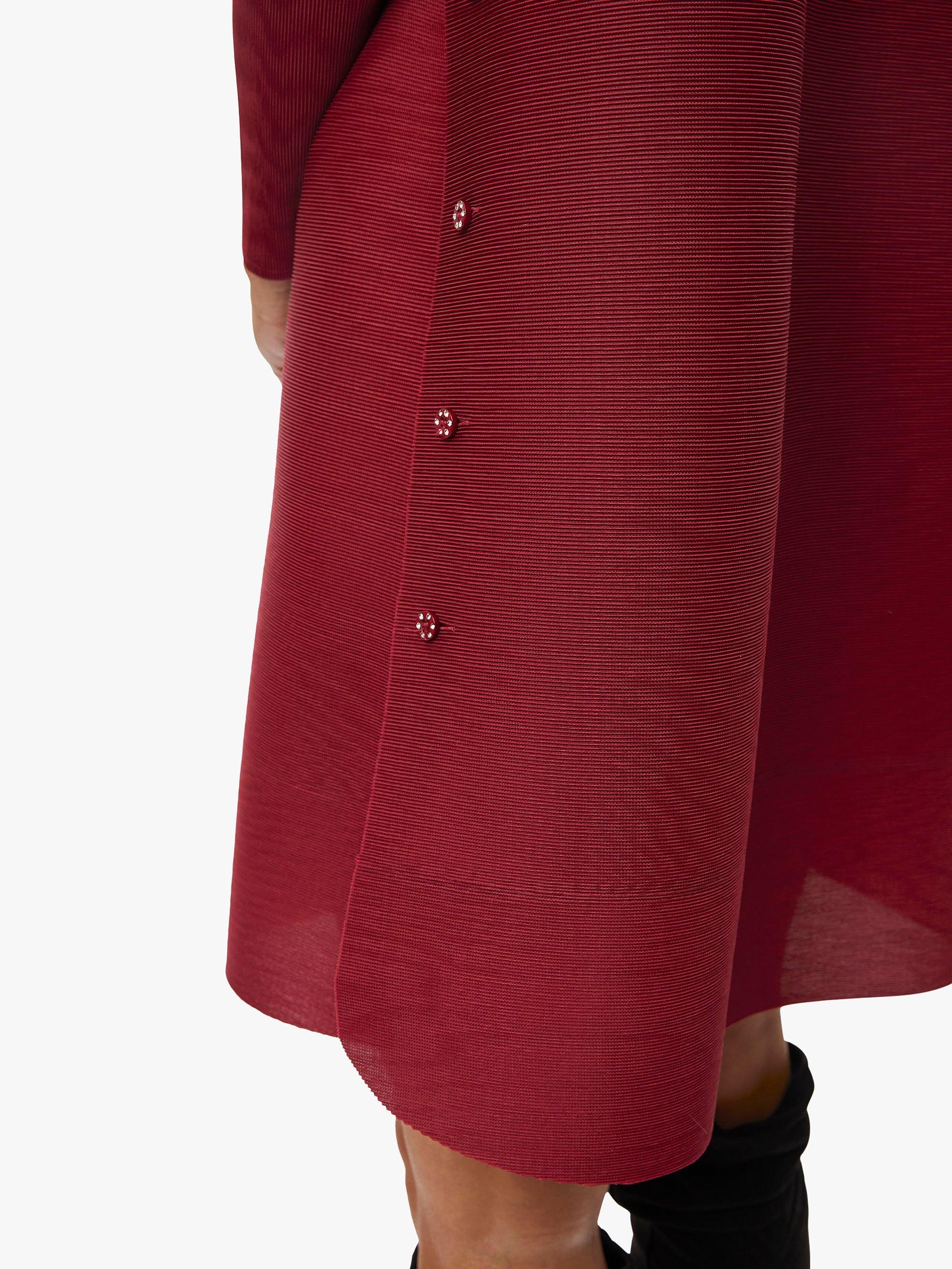 Product image 3 of 4, which shows James Lakeland Pleated Side Button Shirt Dress, Burgundy, S-M
