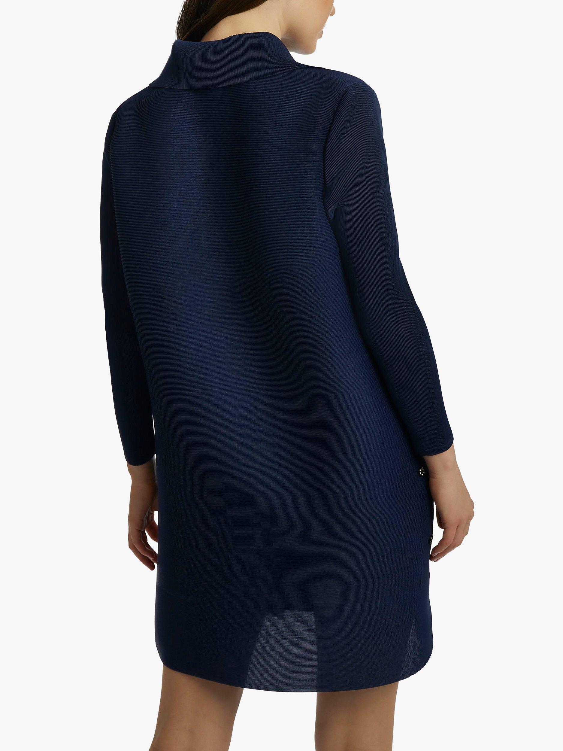 Product image 3 of 5, which shows James Lakeland Pleated Side Button Shirt Dress, Navy, S-M