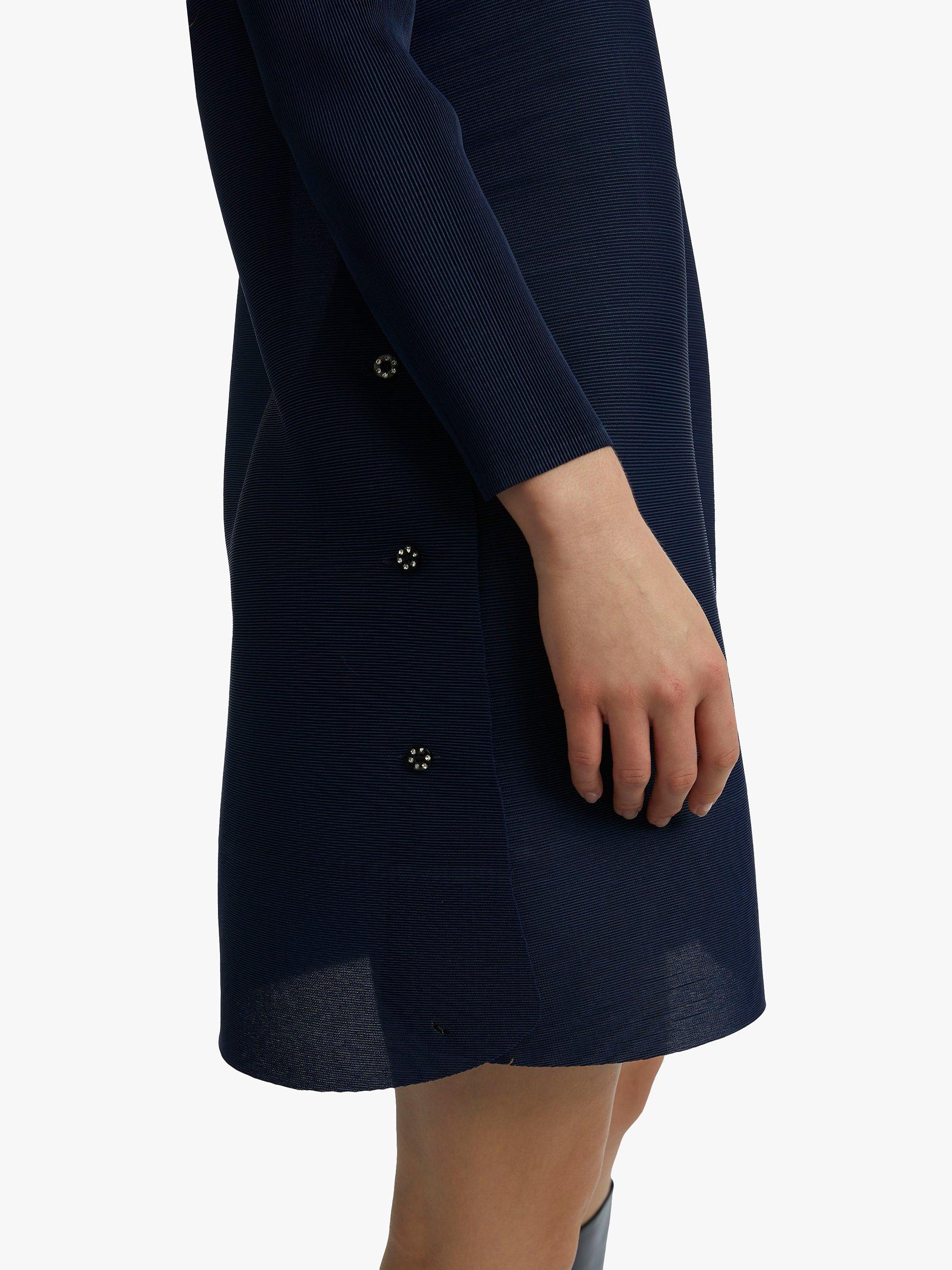 Product image 4 of 5, which shows James Lakeland Pleated Side Button Shirt Dress, Navy, S-M