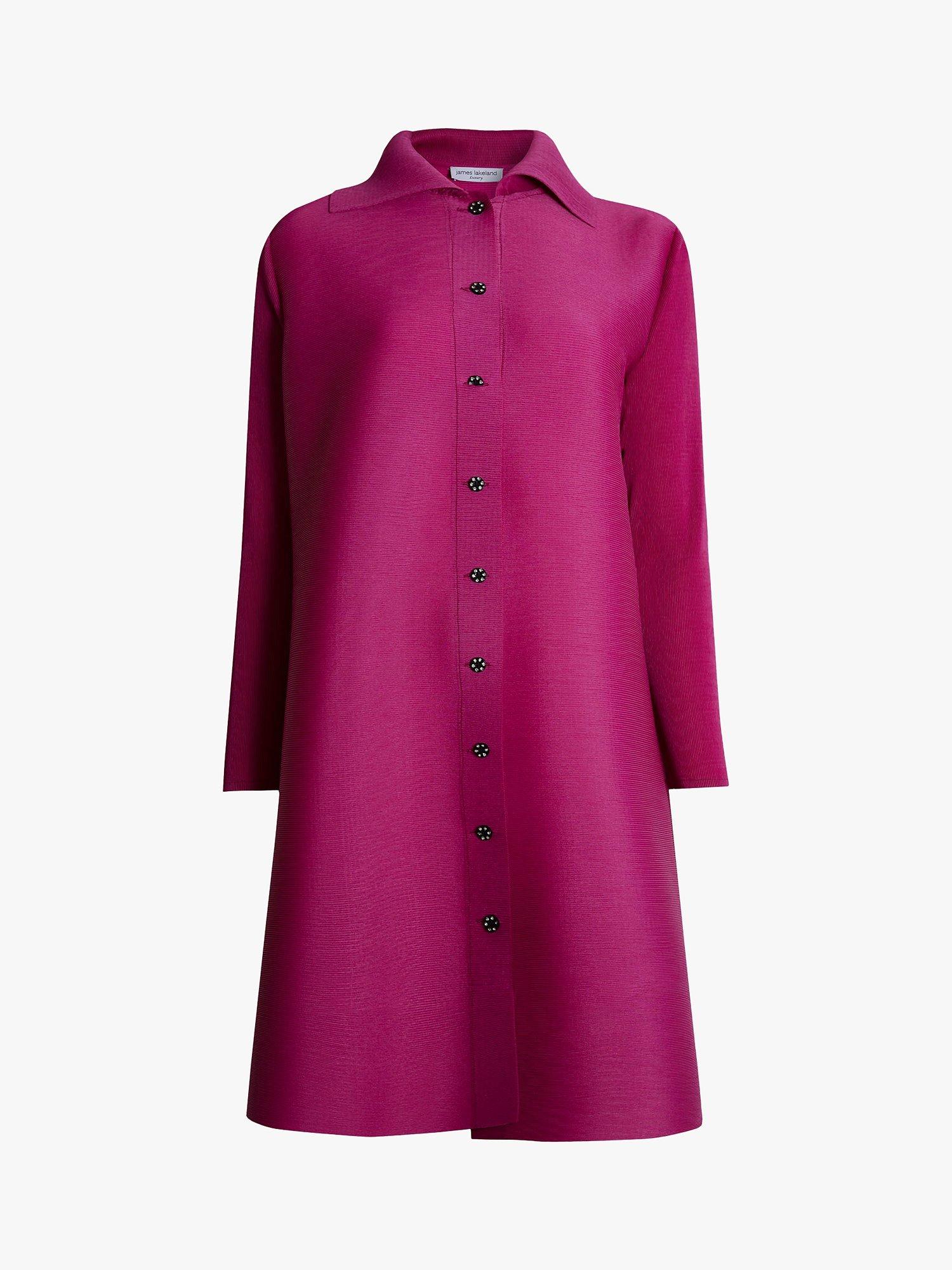 Product image 4 of 4, which shows James Lakeland Pleated Side Button Shirt Dress, Pink, S-M