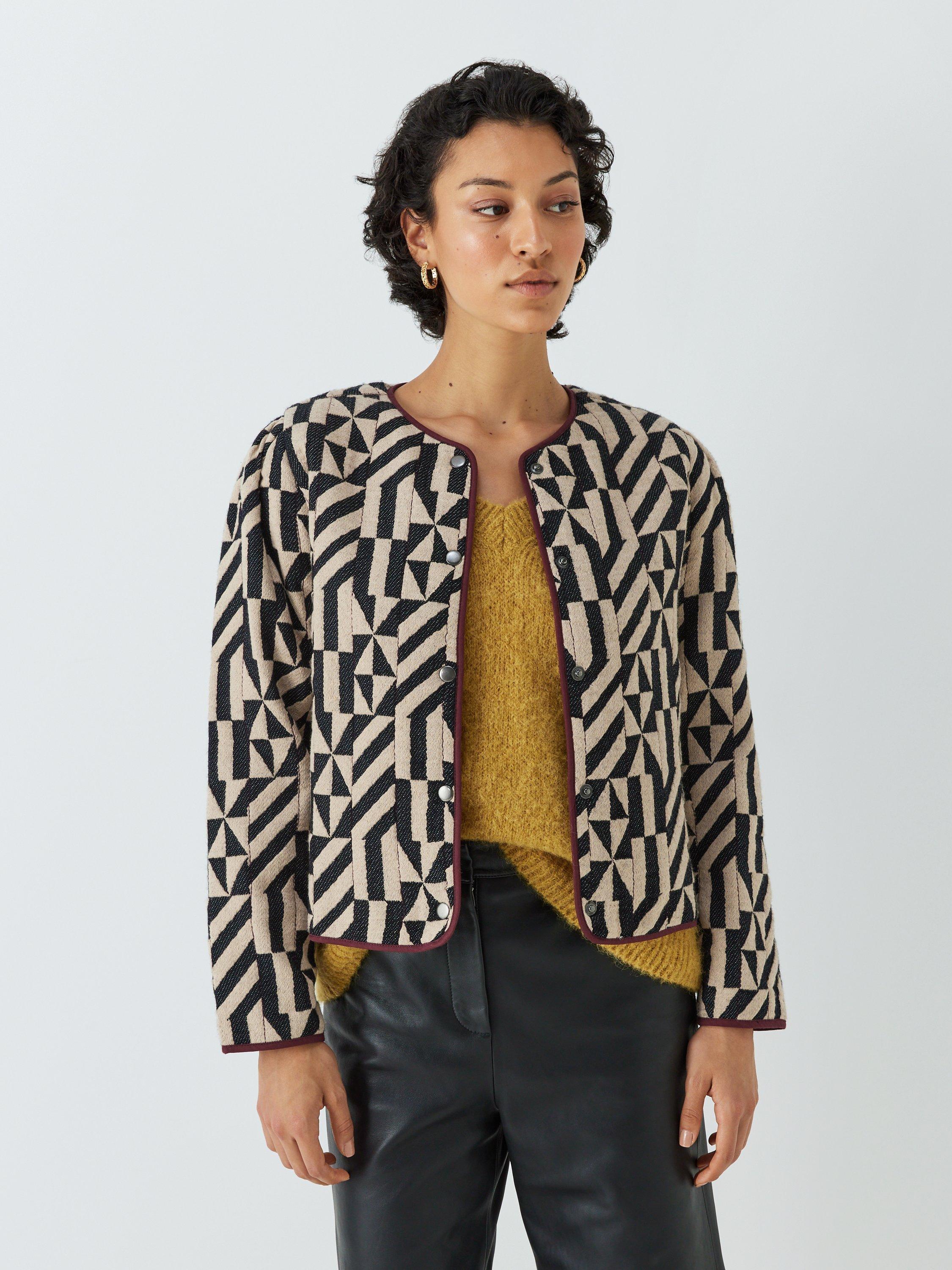 Leon & Harper Venus Geometric Jacket, Black Iris