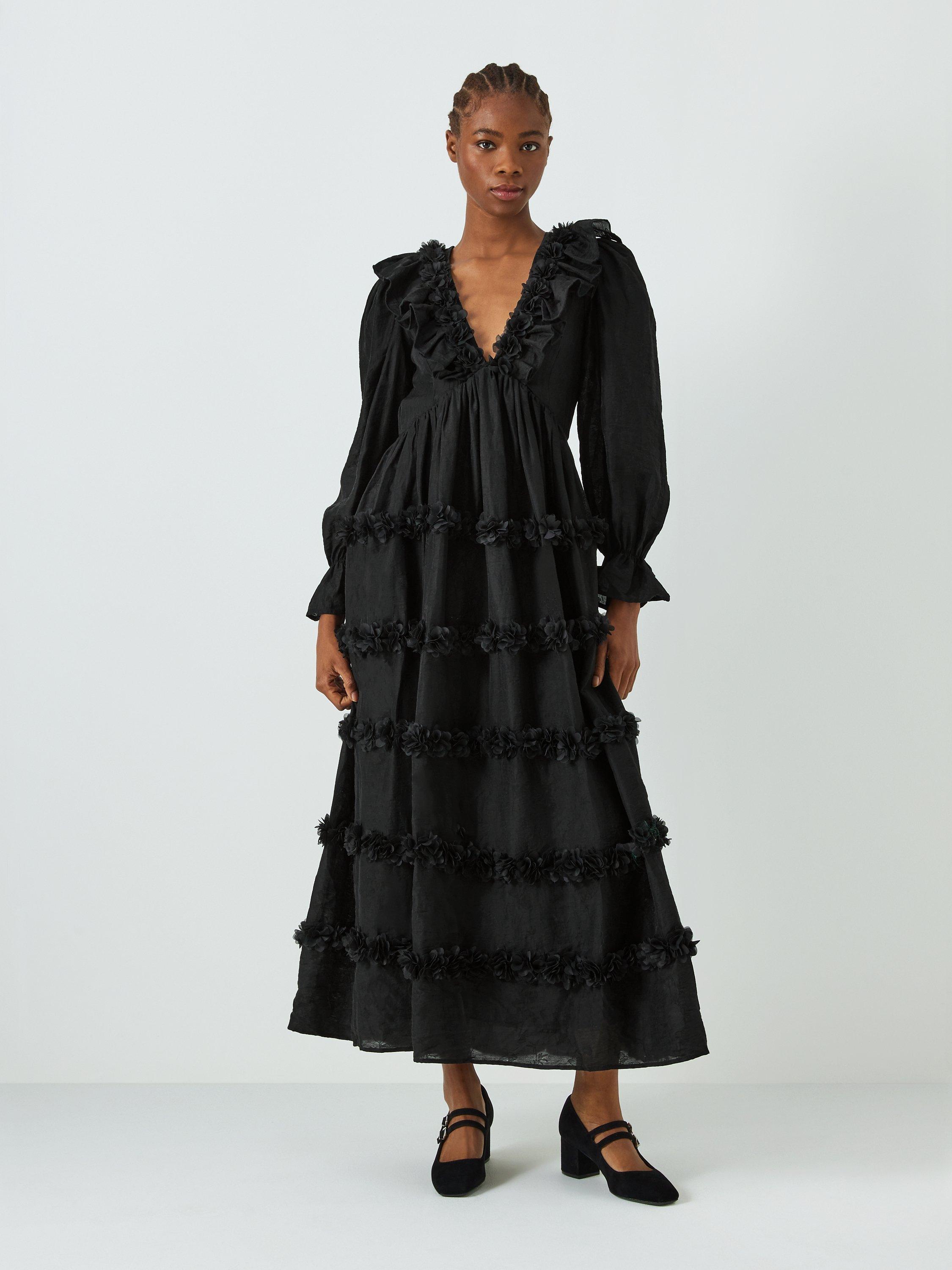 Sister Jane You Can Dance Linen Blend Midi Dress, Black