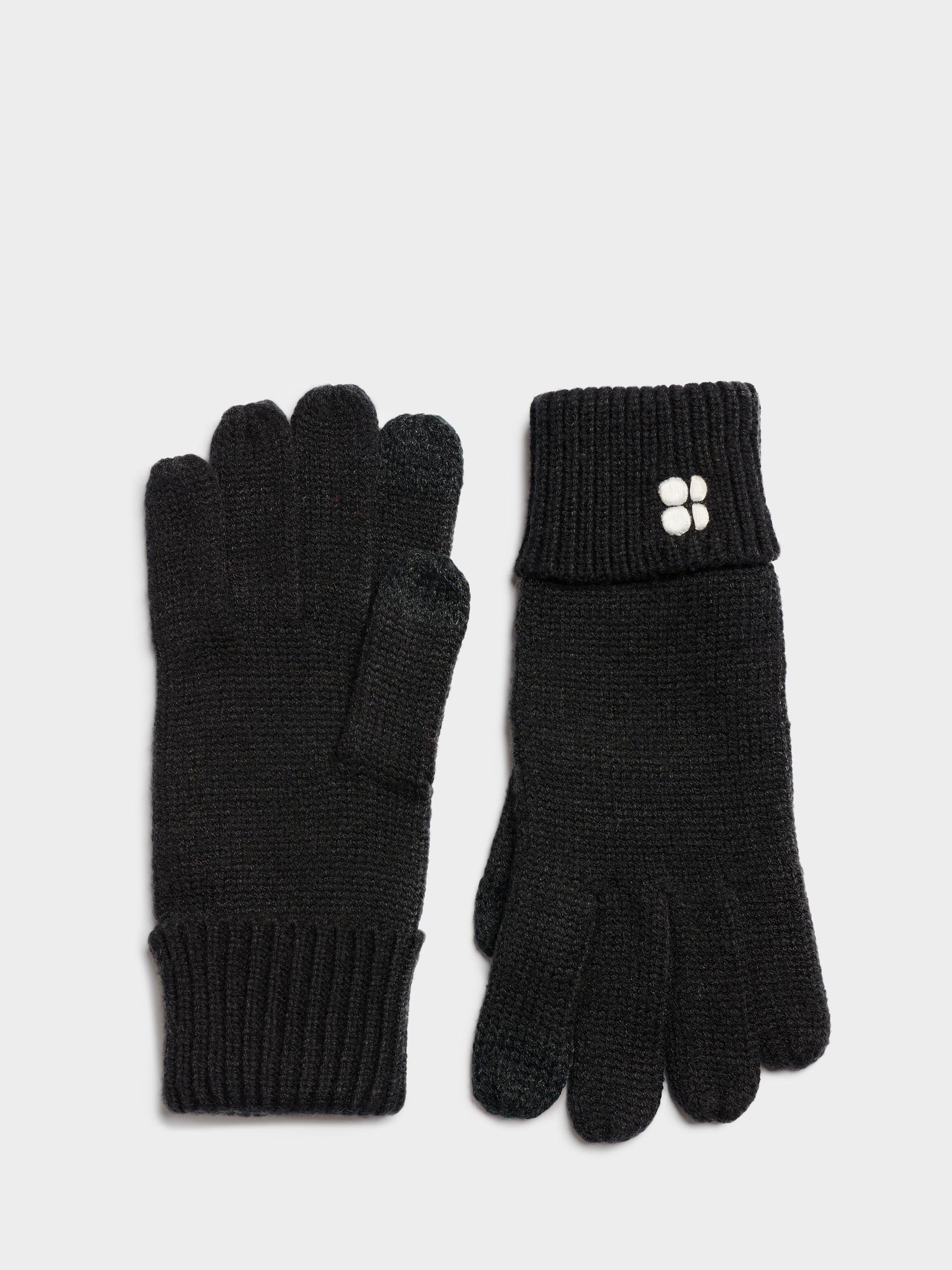 Sweaty Betty Ribbed Knit Gloves, Black