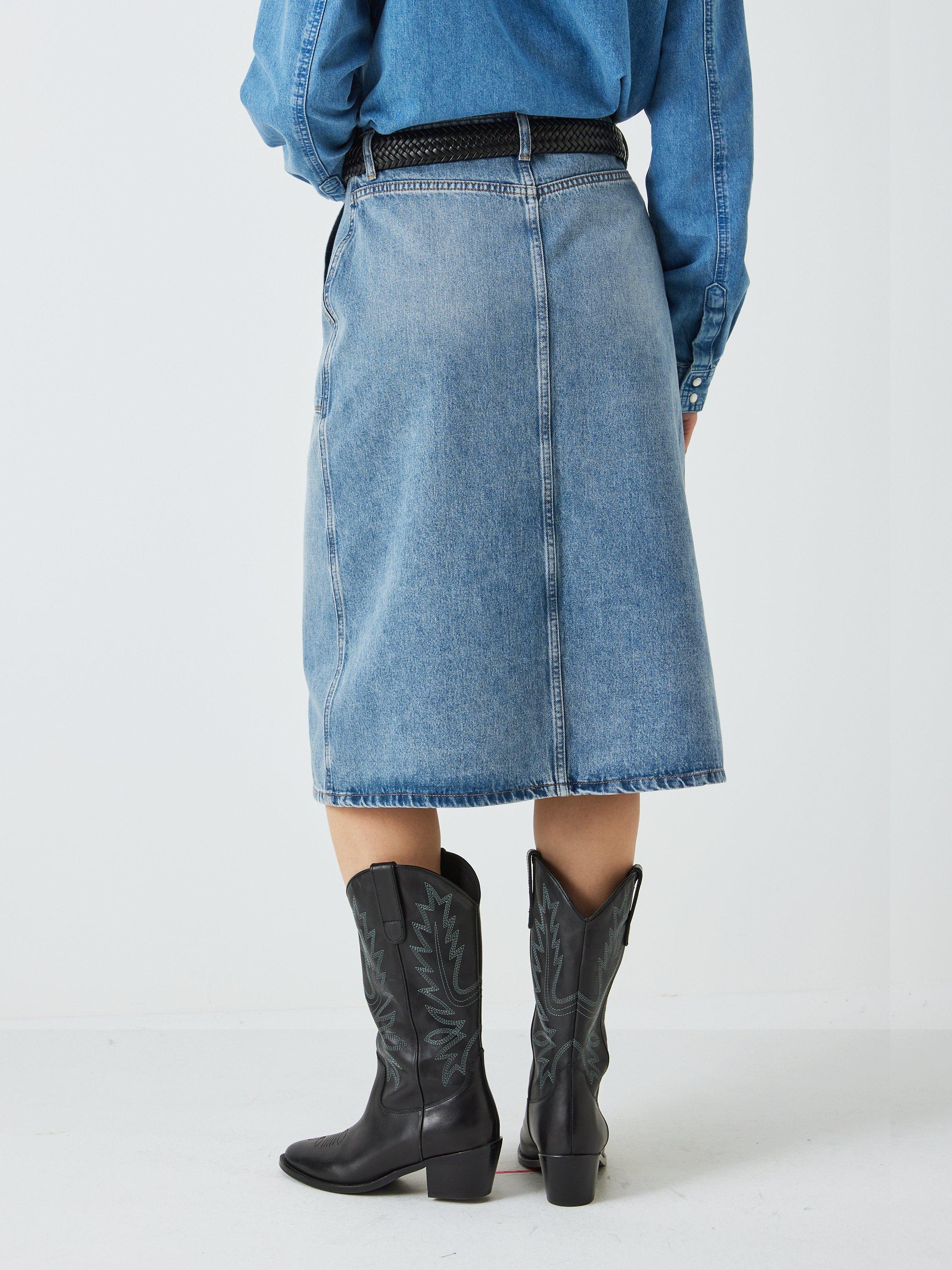 Product image 2 of 6, which shows AND/OR Jonie Denim Skirt, Mid Blue, 6