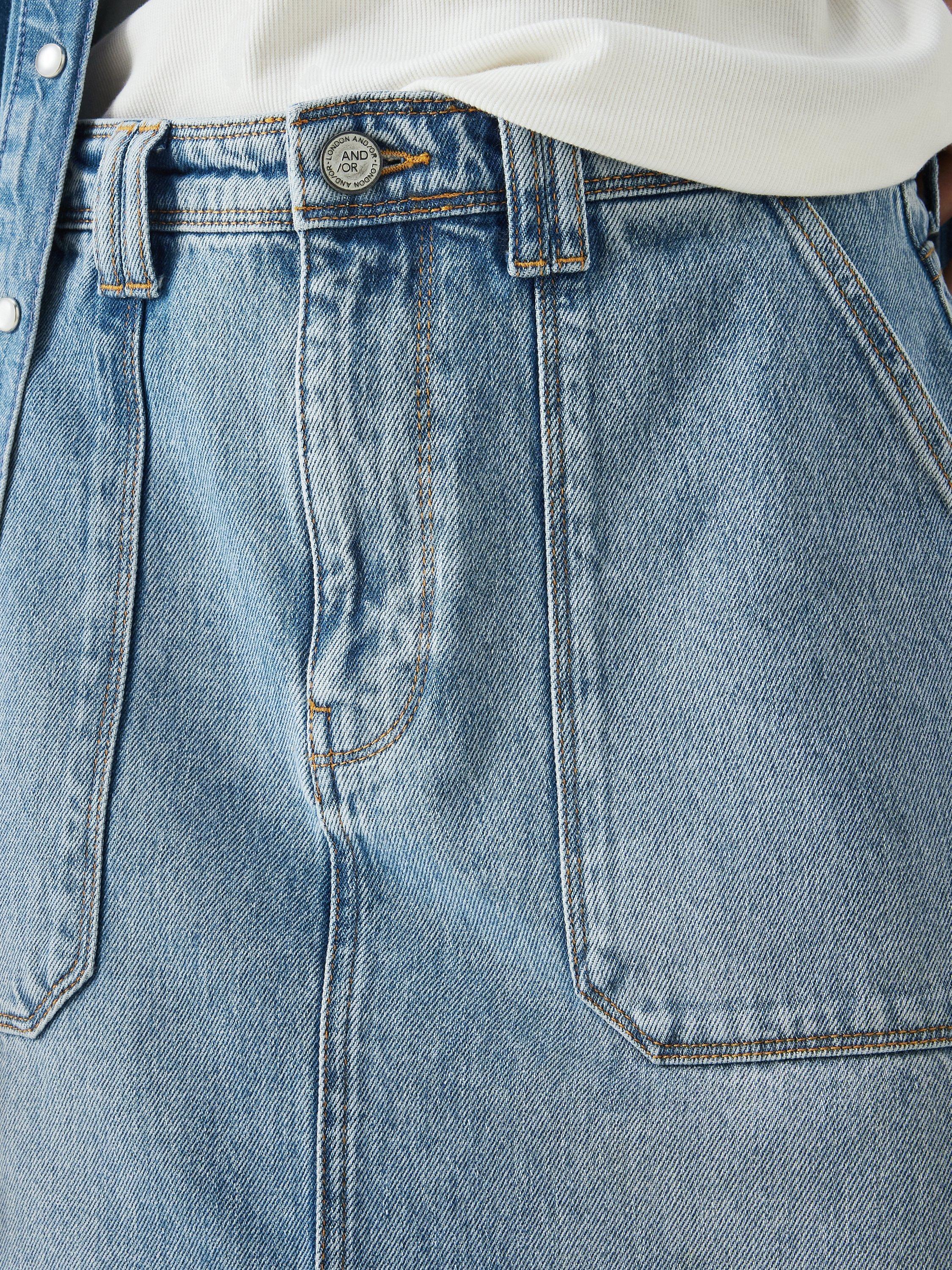 Product image 6 of 6, which shows AND/OR Jonie Denim Skirt, Mid Blue, 6