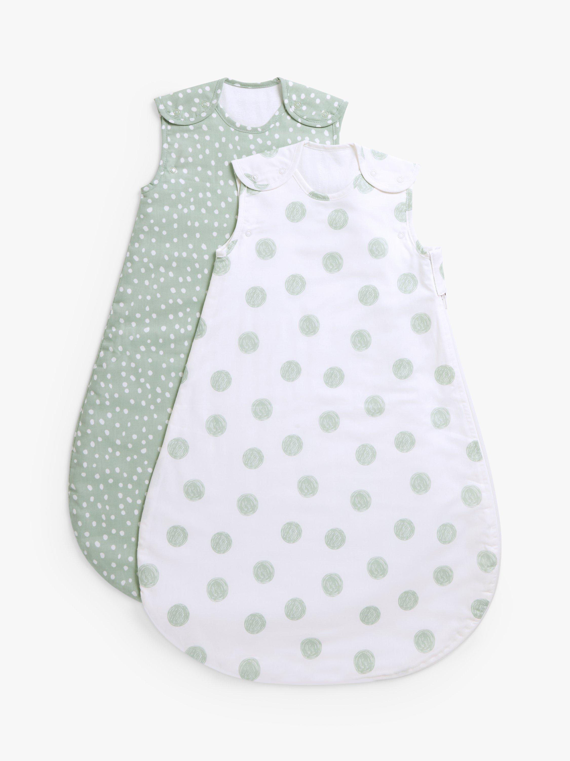 John Lewis ANYDAY Spot Print Baby Sleeping Bag 1 Tog Pack of 2