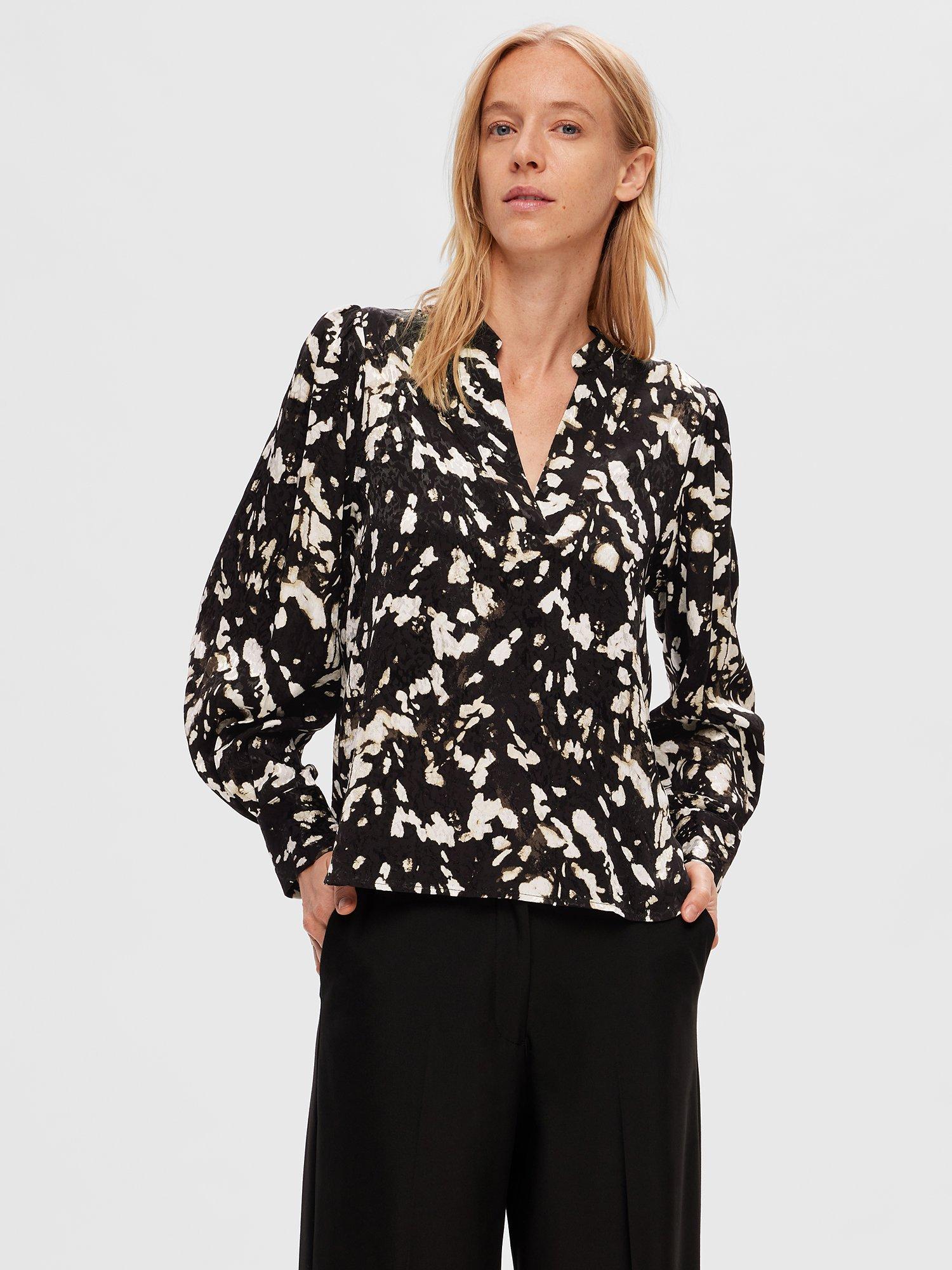 SELECTED FEMME Abstract Print Blouse, Java