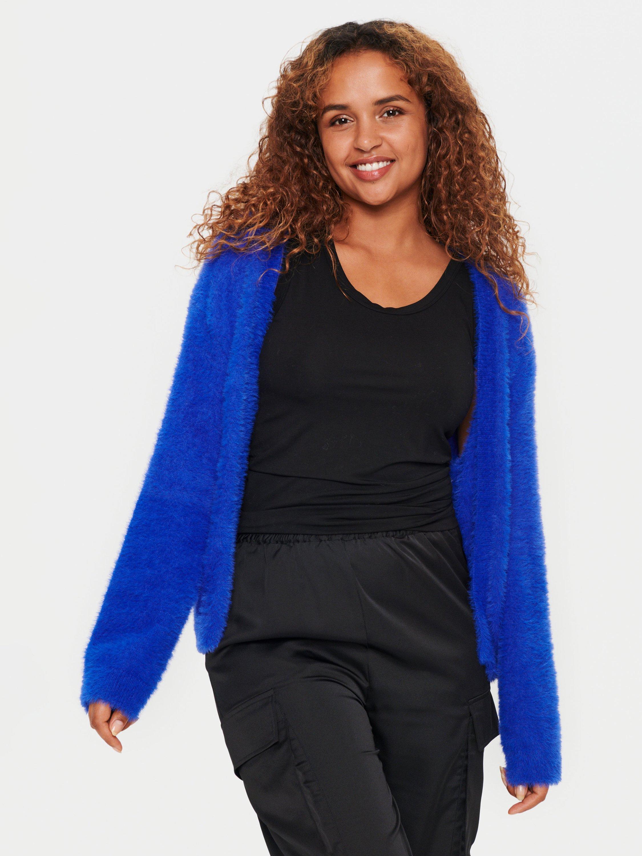 Saint Tropez Banni Fluffy Open Front Cardigan, Sodalite Blue