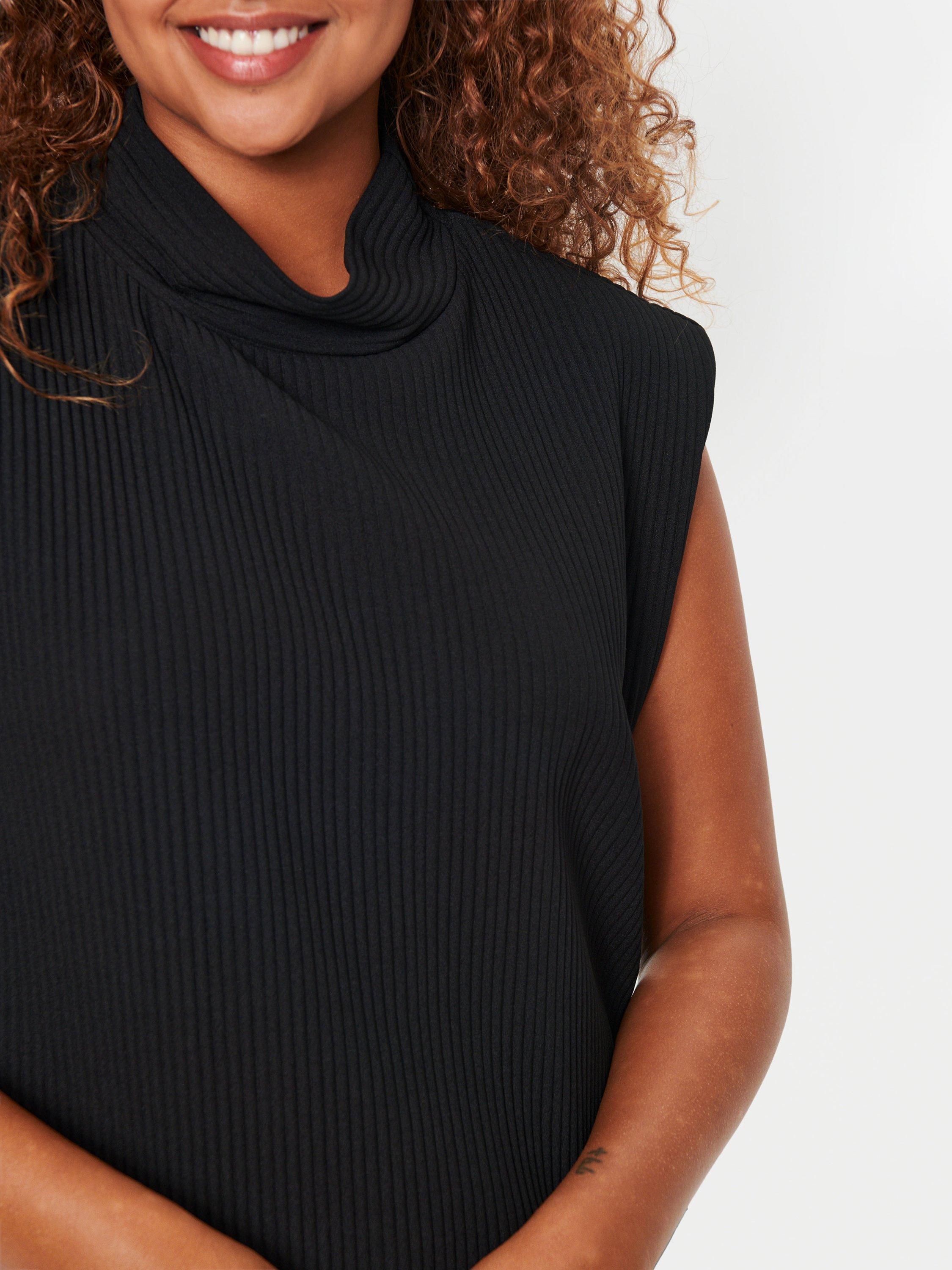 Product image 3 of 5, which shows Saint Tropez Bronte Sleeveless Mock Neck Midi Dress, Black, S