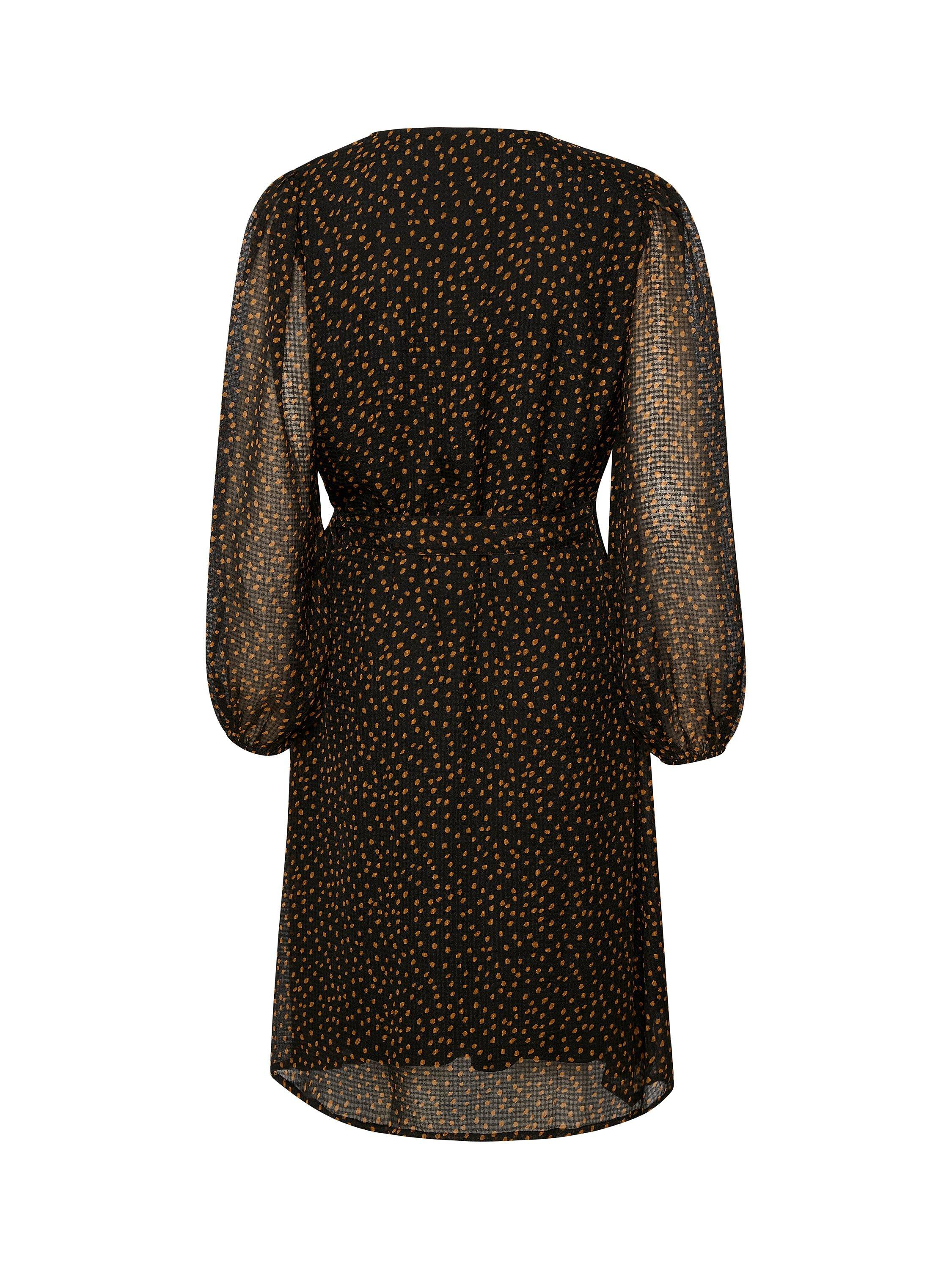 Product image 6 of 6, which shows Saint Tropez Lalah Spot Print Chiffon Wrap Dress, Black/Camel, XS