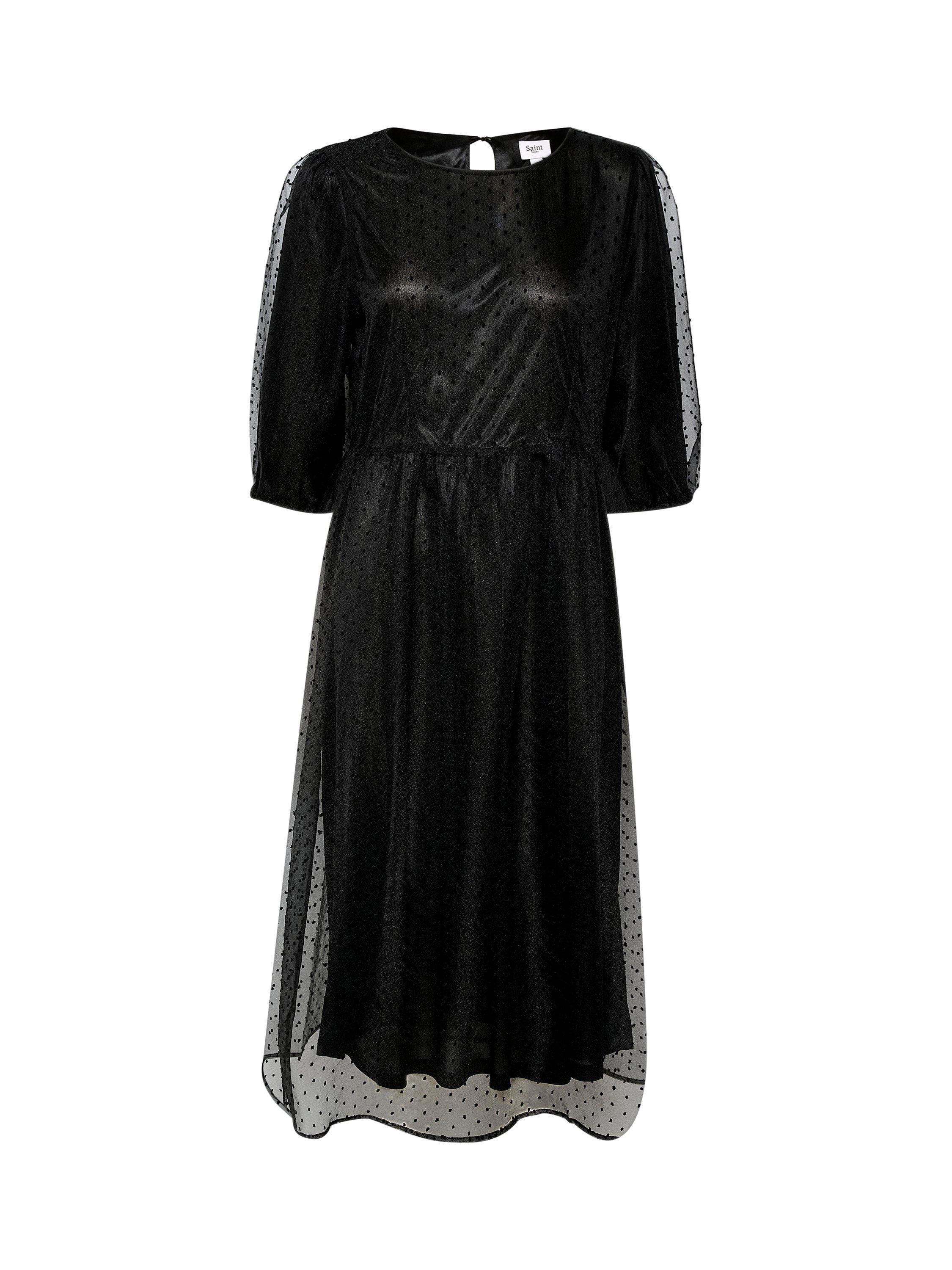 Saint Tropez Bikki Polka Dot Dress, Black, S