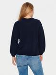 Saint Tropez Barbel Sequin Wool Blend Jumper, Obsidian Melange