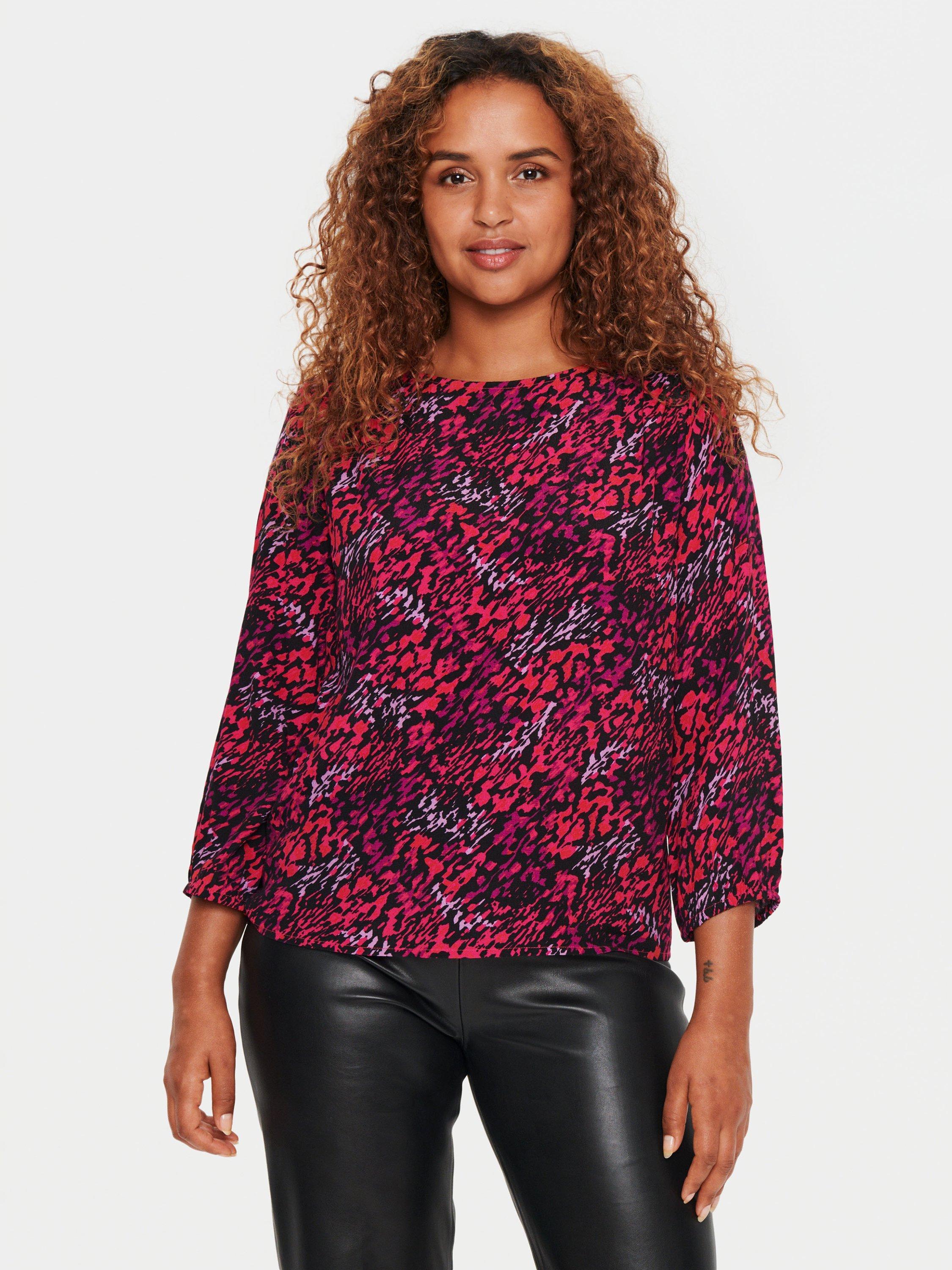 Saint Tropez Adele Casual Fit 3/4 Sleeve Blouse, Pink/Multi