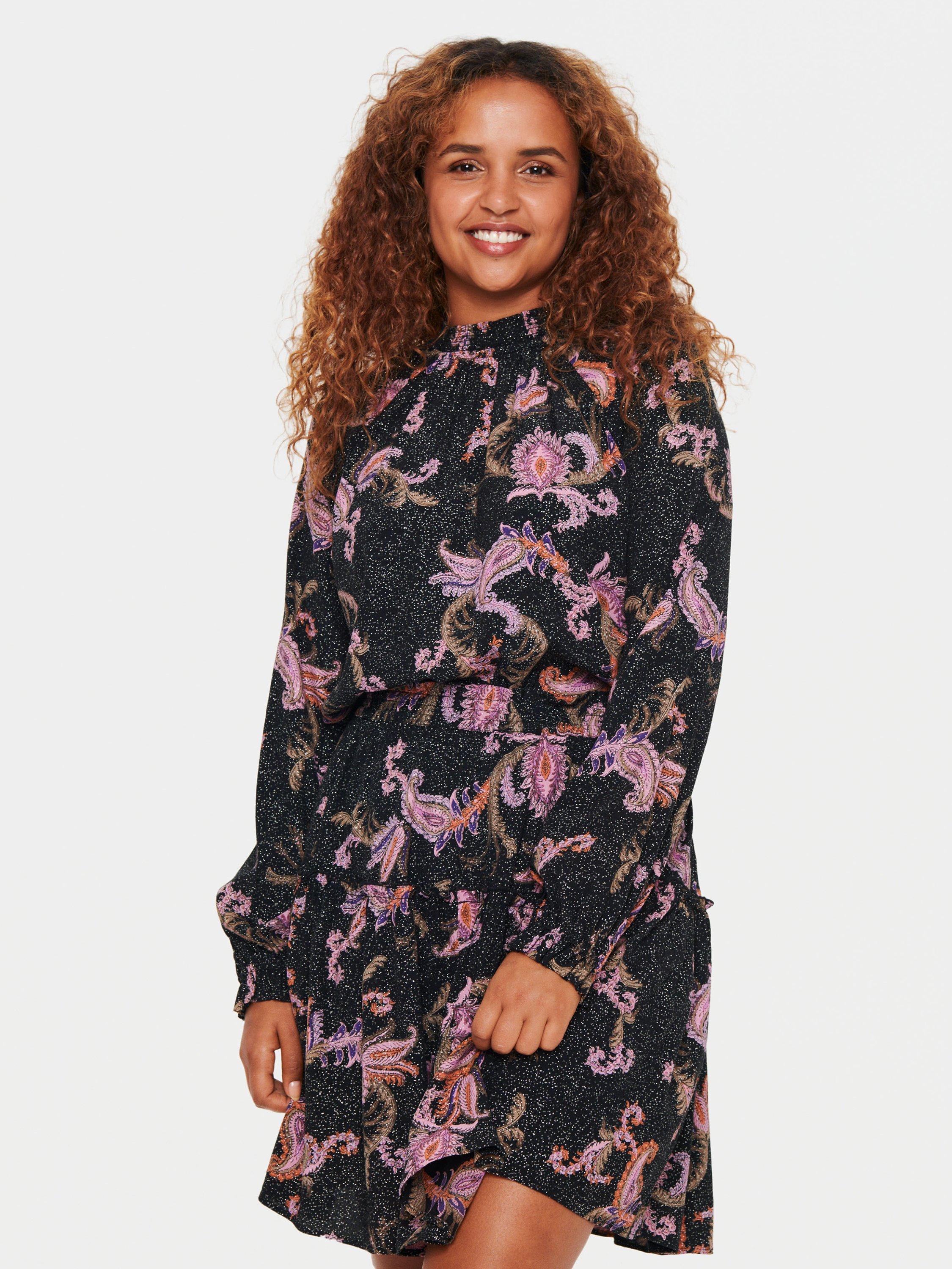 Product image 1 of 6, which shows Saint Tropez Benina Paisley Print Blouse, Black/Multi, XS