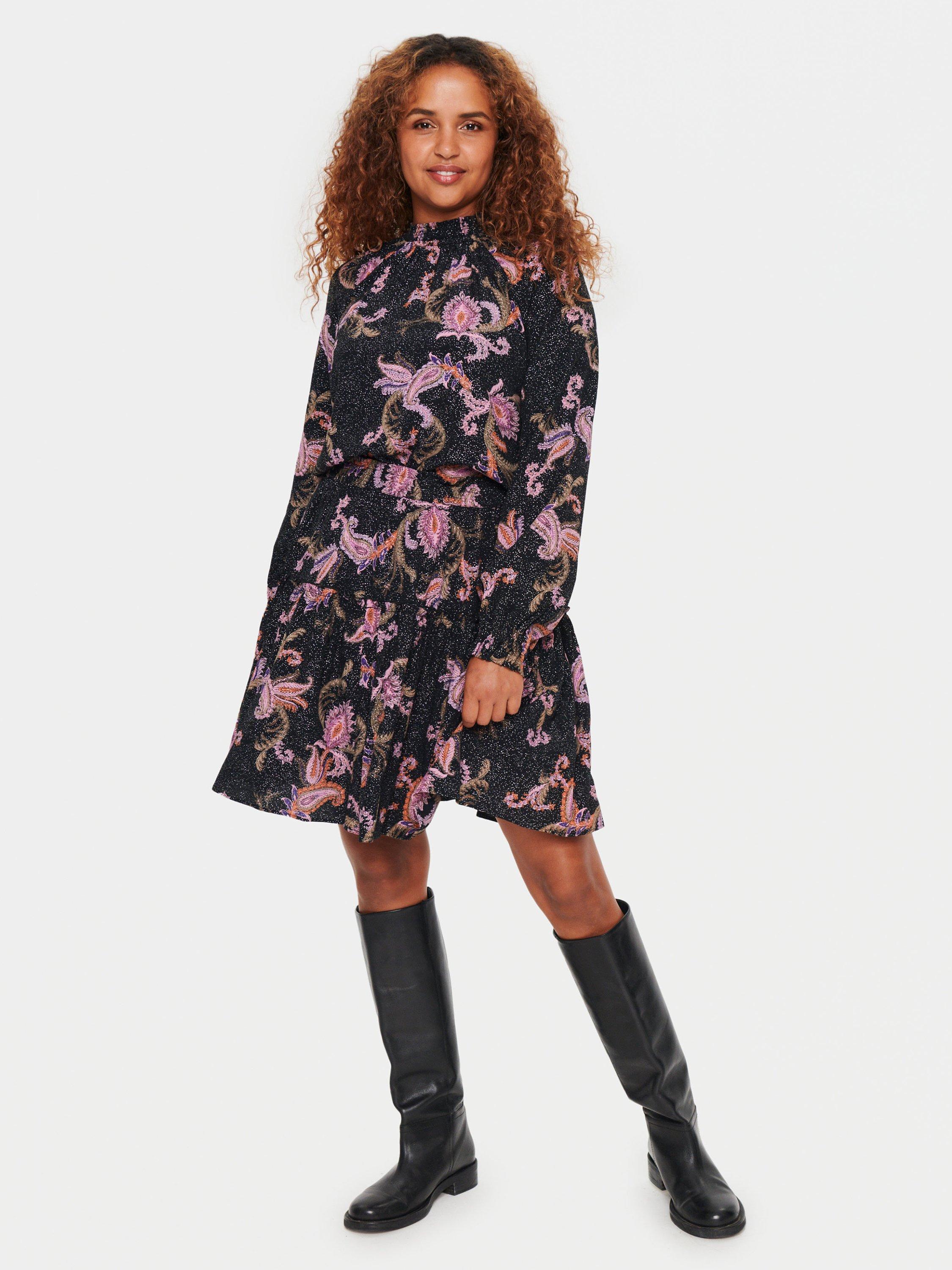 Product image 3 of 6, which shows Saint Tropez Benina Paisley Print Blouse, Black/Multi, XS