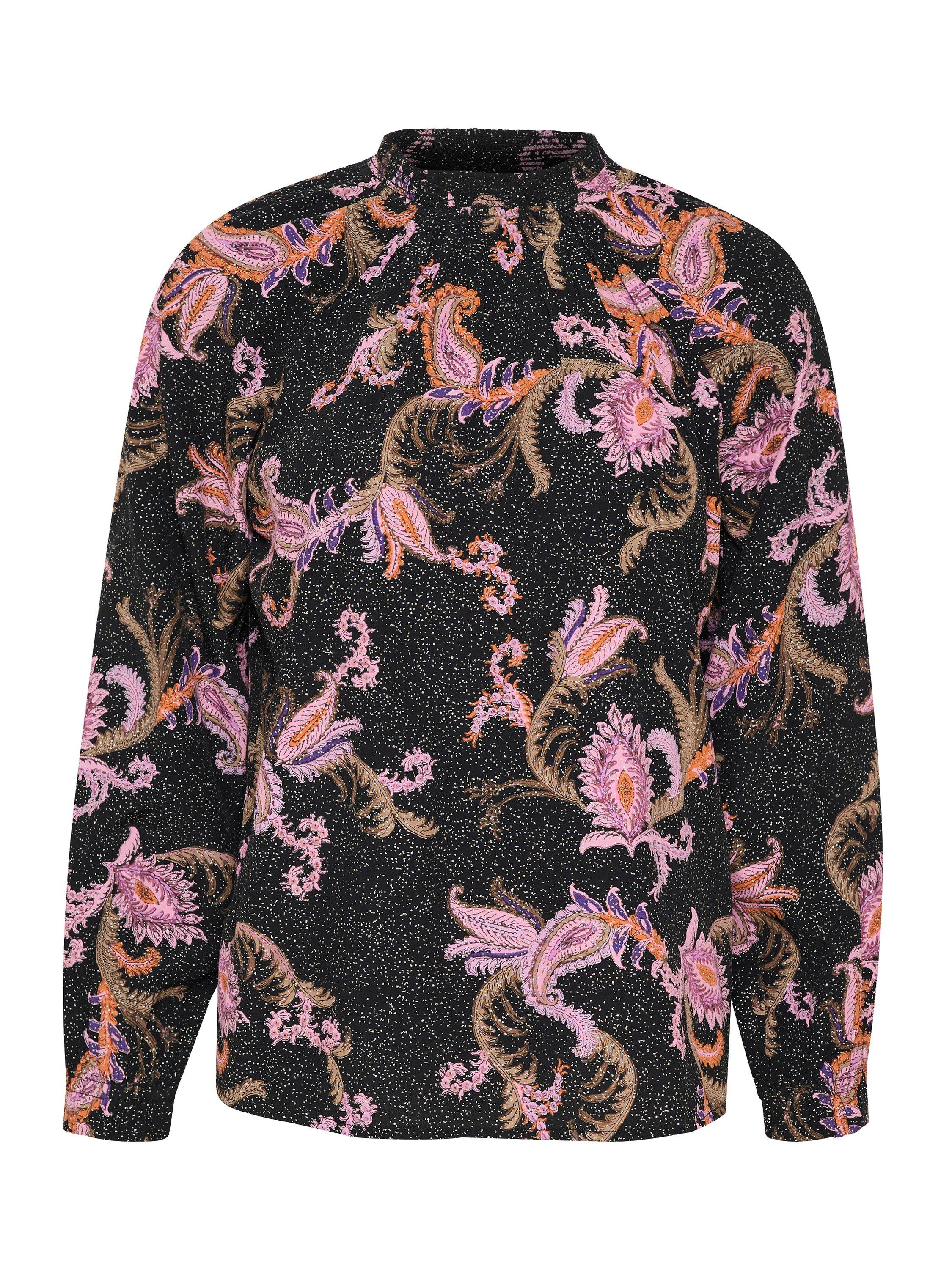 Product image 5 of 6, which shows Saint Tropez Benina Paisley Print Blouse, Black/Multi, XS