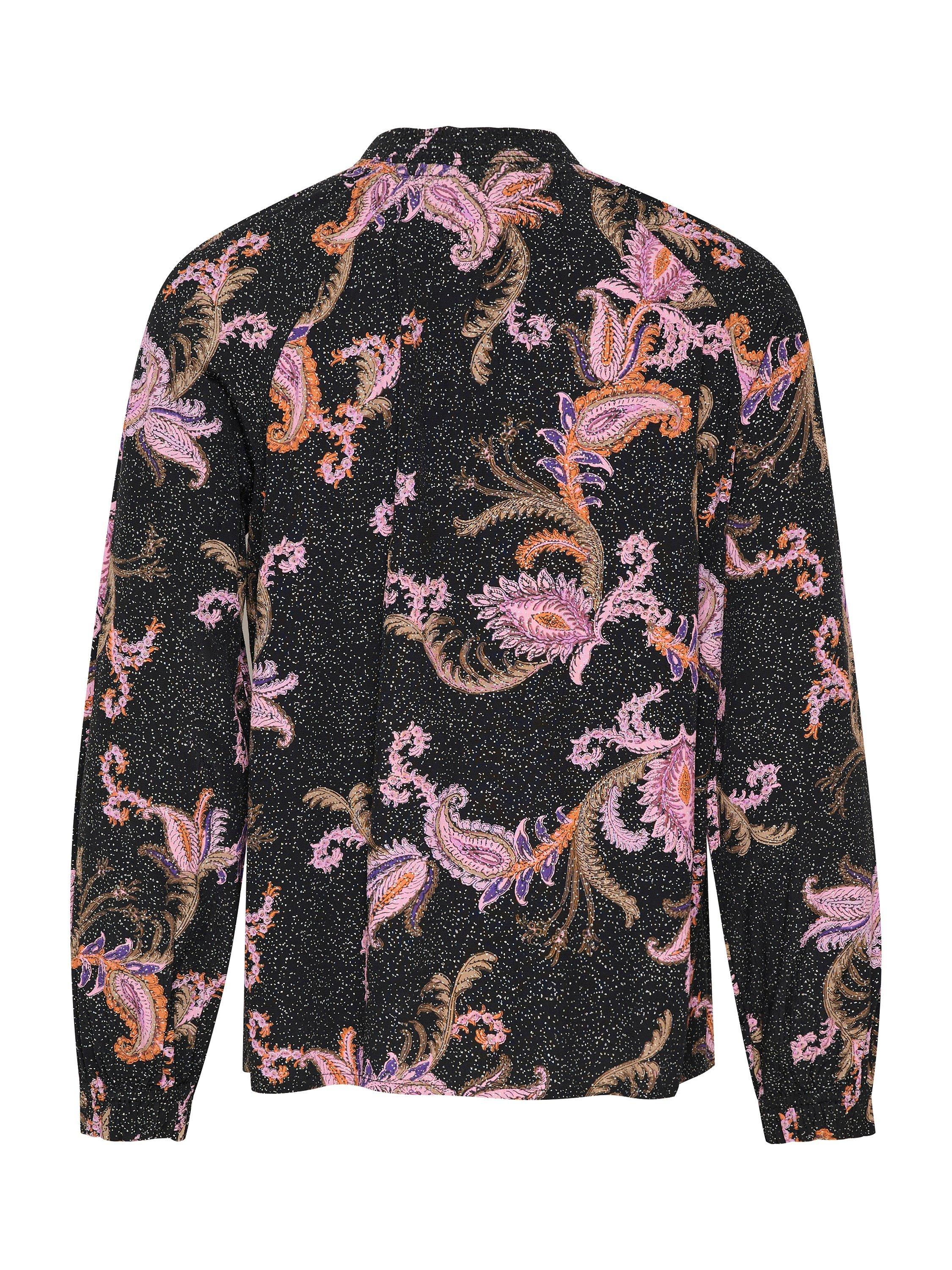 Product image 6 of 6, which shows Saint Tropez Benina Paisley Print Blouse, Black/Multi, XS