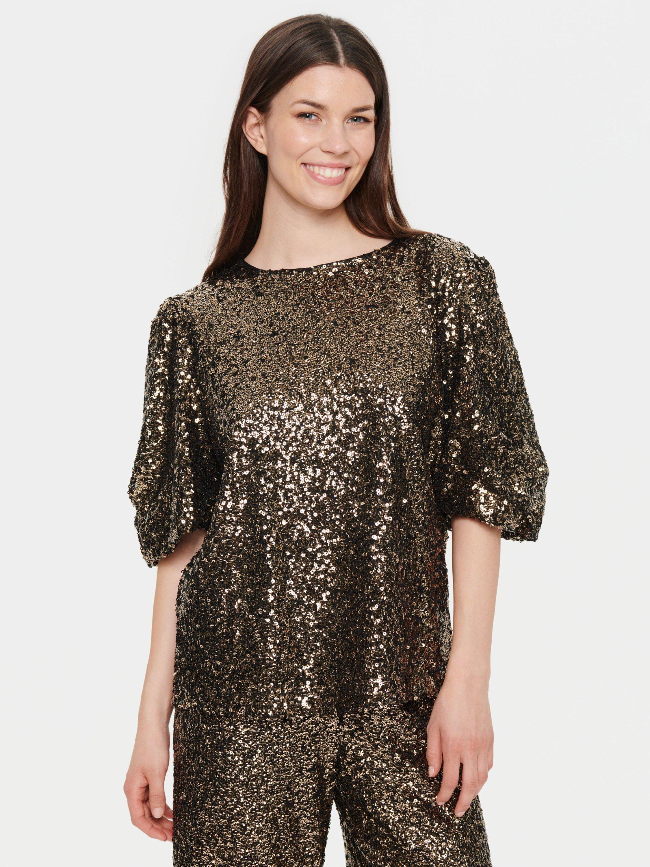 Saint Tropez Bailey Sequin Blouse, Metallic
