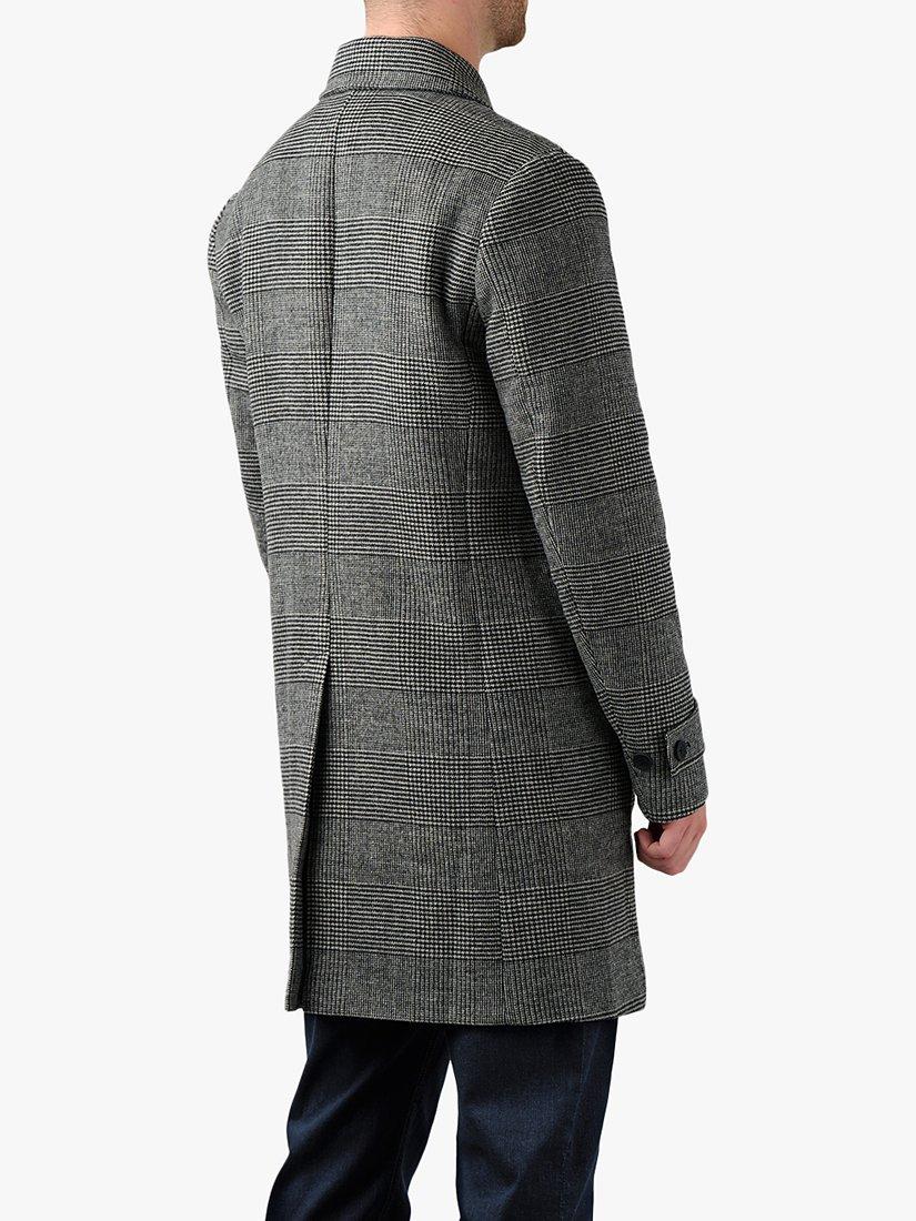 Product image 2 of 6, which shows Guards London Collett Prince of Wales Wool Blend Overcoat, Grey/black, 36R