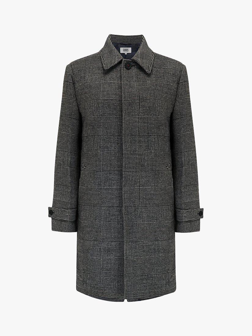 Product image 3 of 6, which shows Guards London Collett Prince of Wales Wool Blend Overcoat, Grey/black, 36R