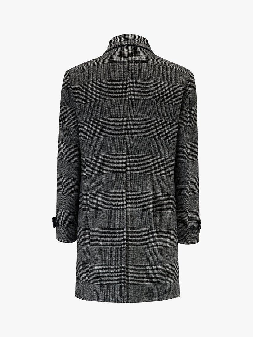 Product image 4 of 6, which shows Guards London Collett Prince of Wales Wool Blend Overcoat, Grey/black, 36R