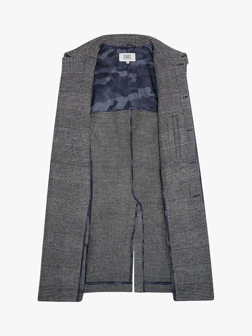 Product image 6 of 6, which shows Guards London Collett Prince of Wales Wool Blend Overcoat, Grey/black, 36R