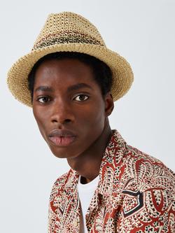 John Lewis Straw Trilby Hat, Natural