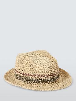 John Lewis Straw Trilby Hat - view 2, Natural