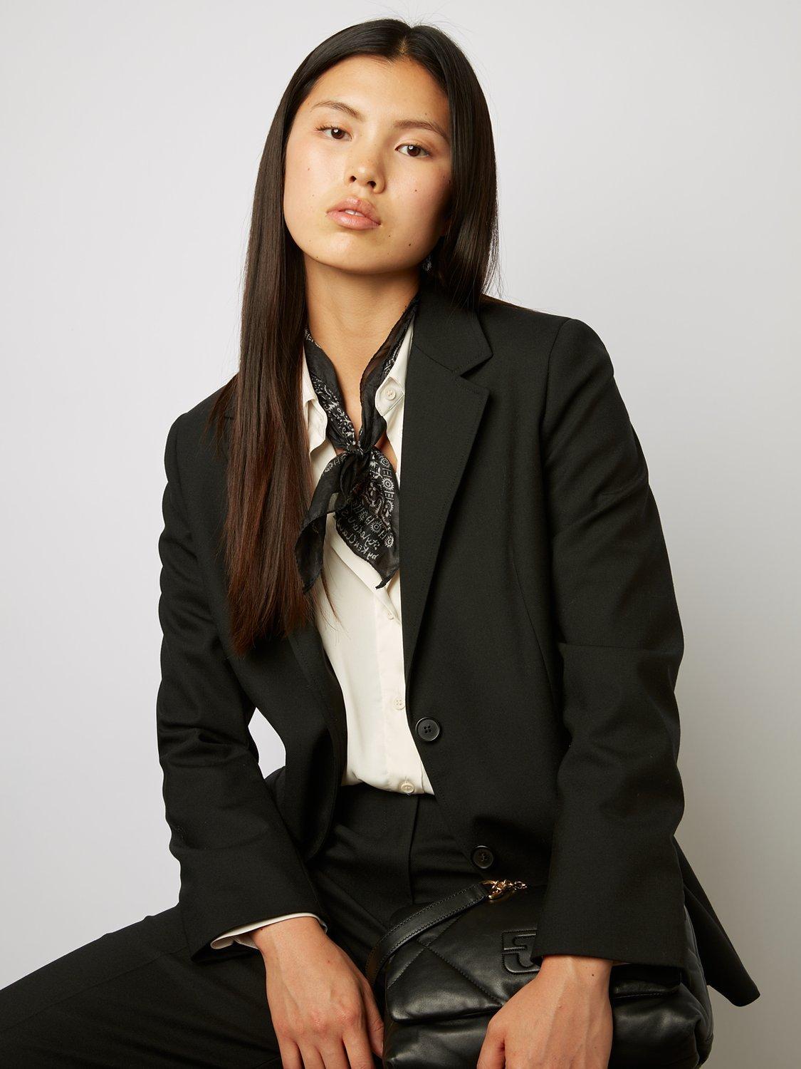 Gerard Darel Emmanuel Wool Blend Blazer, Black