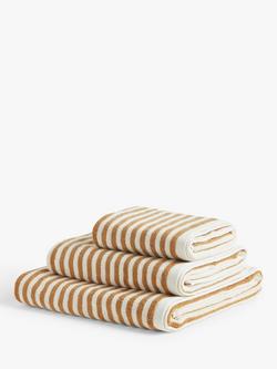 John Lewis Fine Stripe Towels, Caramel