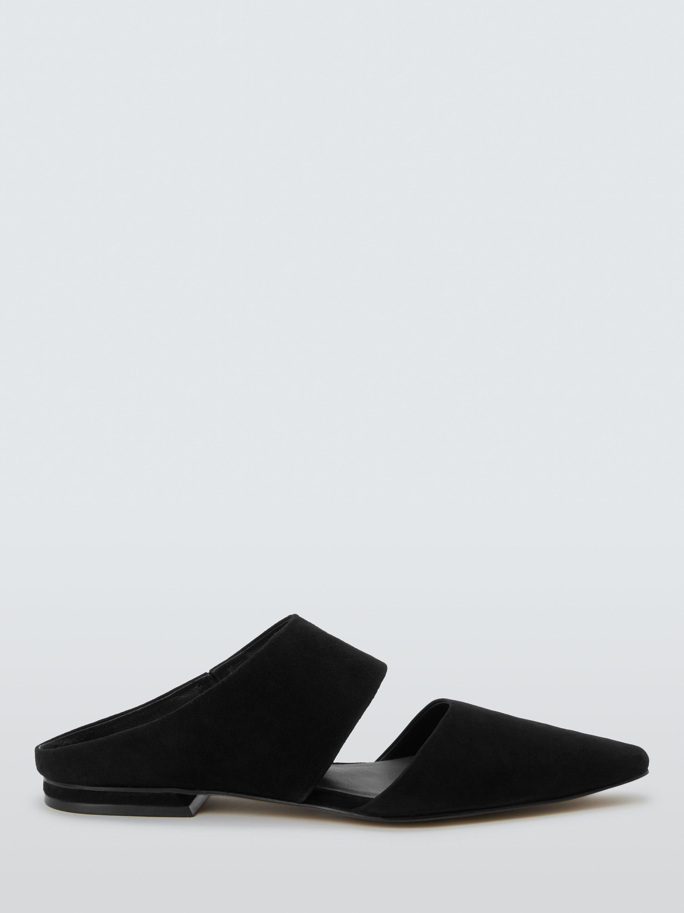 John Lewis Herr Suede Chisel Toe Slip On Mules, Black