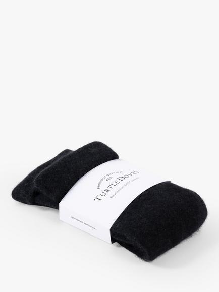 Celtic & Co. x Turtle Doves Recycled Cashmere Fingerless Gloves, Black