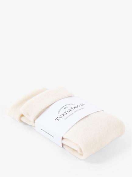 Celtic & Co. x Turtle Doves Recycled Cashmere Fingerless Gloves, Cream