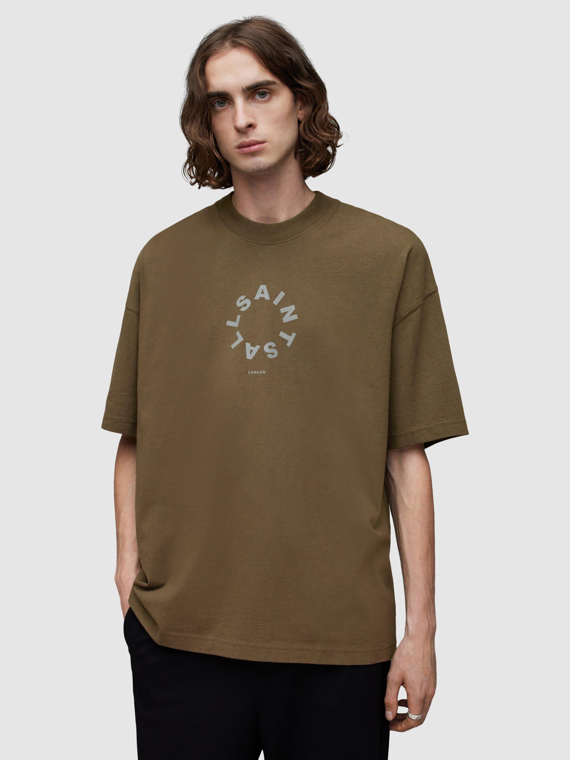 AllSaints Tierra Short Sleeve Crew T-Shirt, Tea Leaf Green