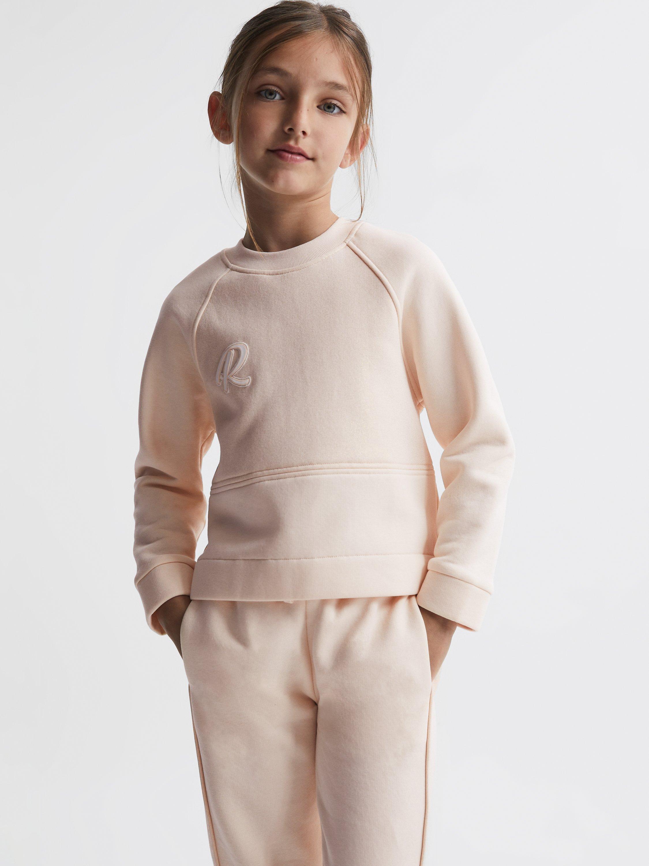 Reiss Kids' Mel Logo Sparkle Sweatshirt, Pink