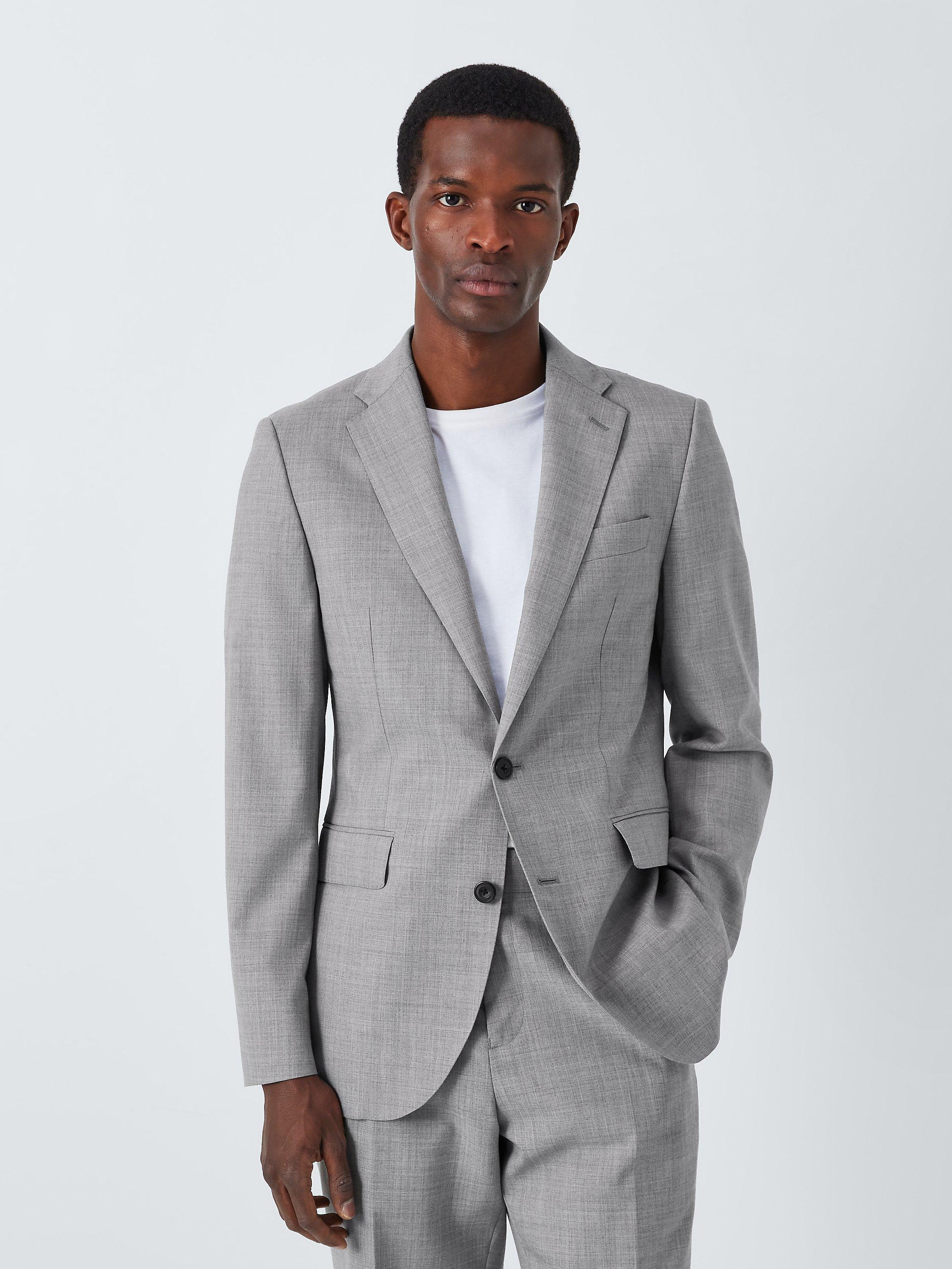 John Lewis Hanford Regular Fit Wool Suit Jacket Light Grey