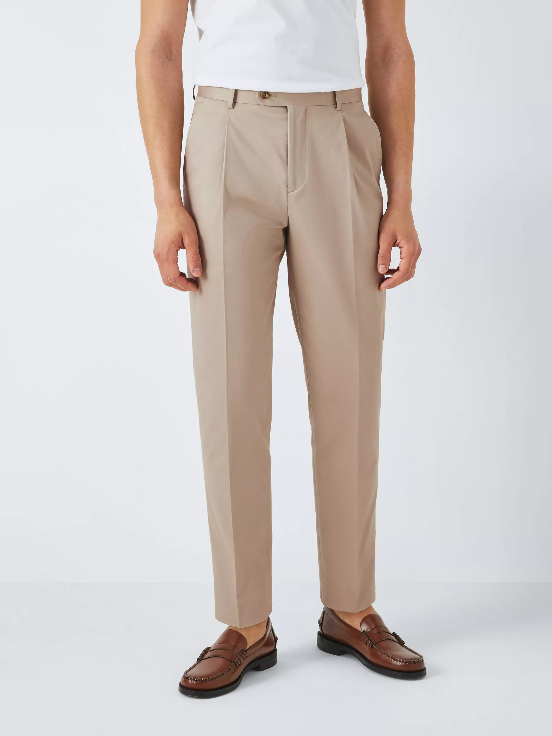 John Lewis Dulwich Cotton Smart Pleat Front Chinos