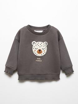 Mango Baby Fierce Applique Sweatshirt, Charcoal, Charcoal