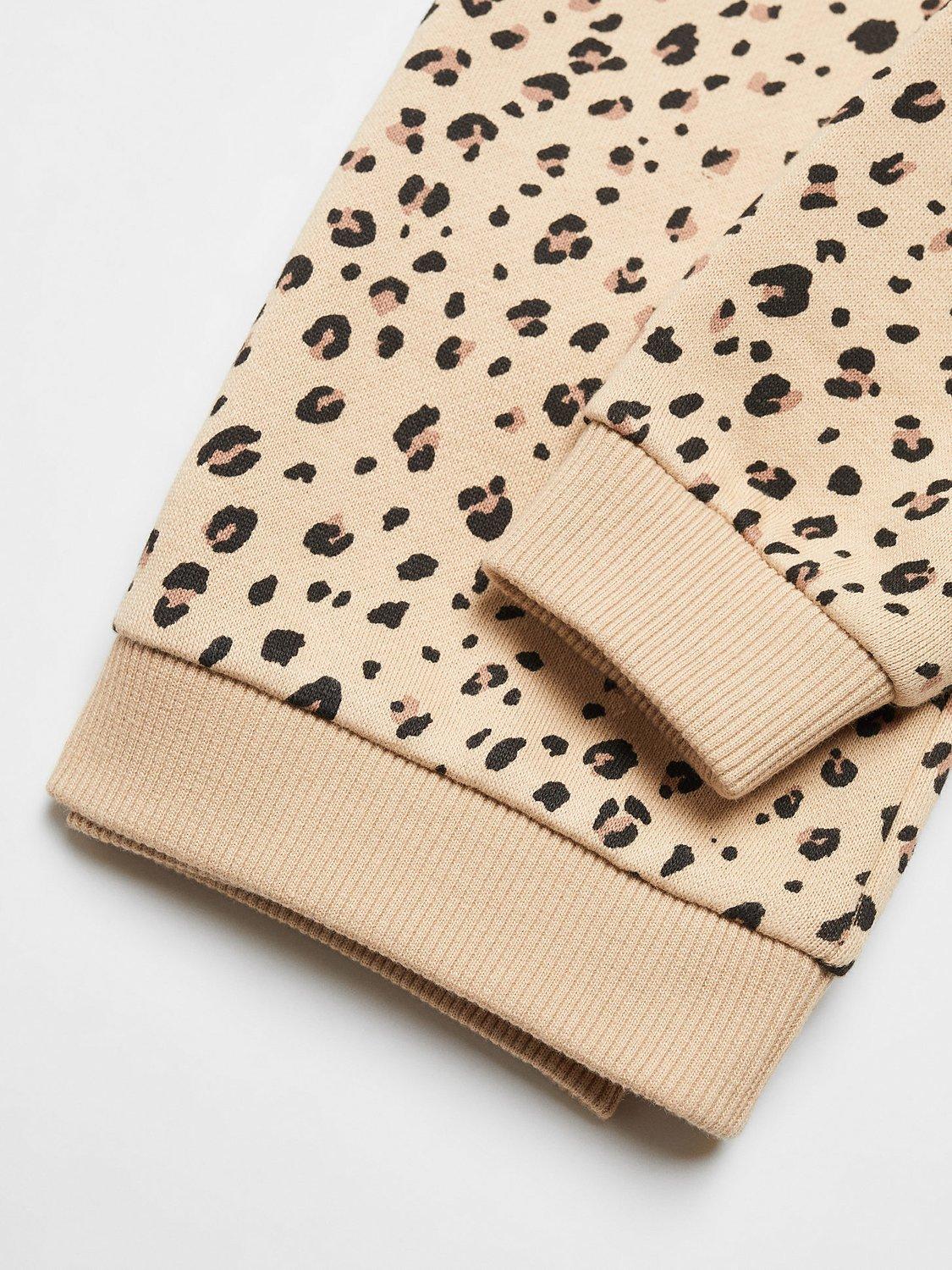Product image 4 of 4, which shows Mango Baby Mancha Animal Print Sweatshirt, Light Beige, 12-18 months