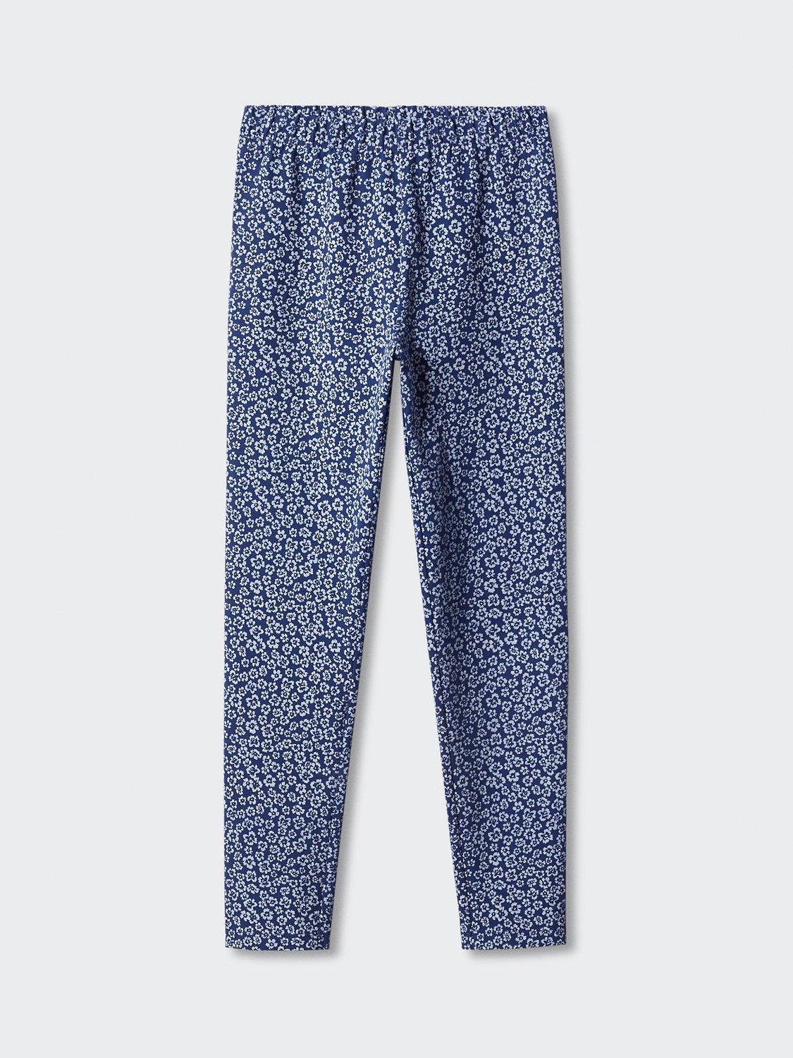 Product image 2 of 5, which shows Mango Kids' Eliop Floral Print Leggings, Navy, 9 years
