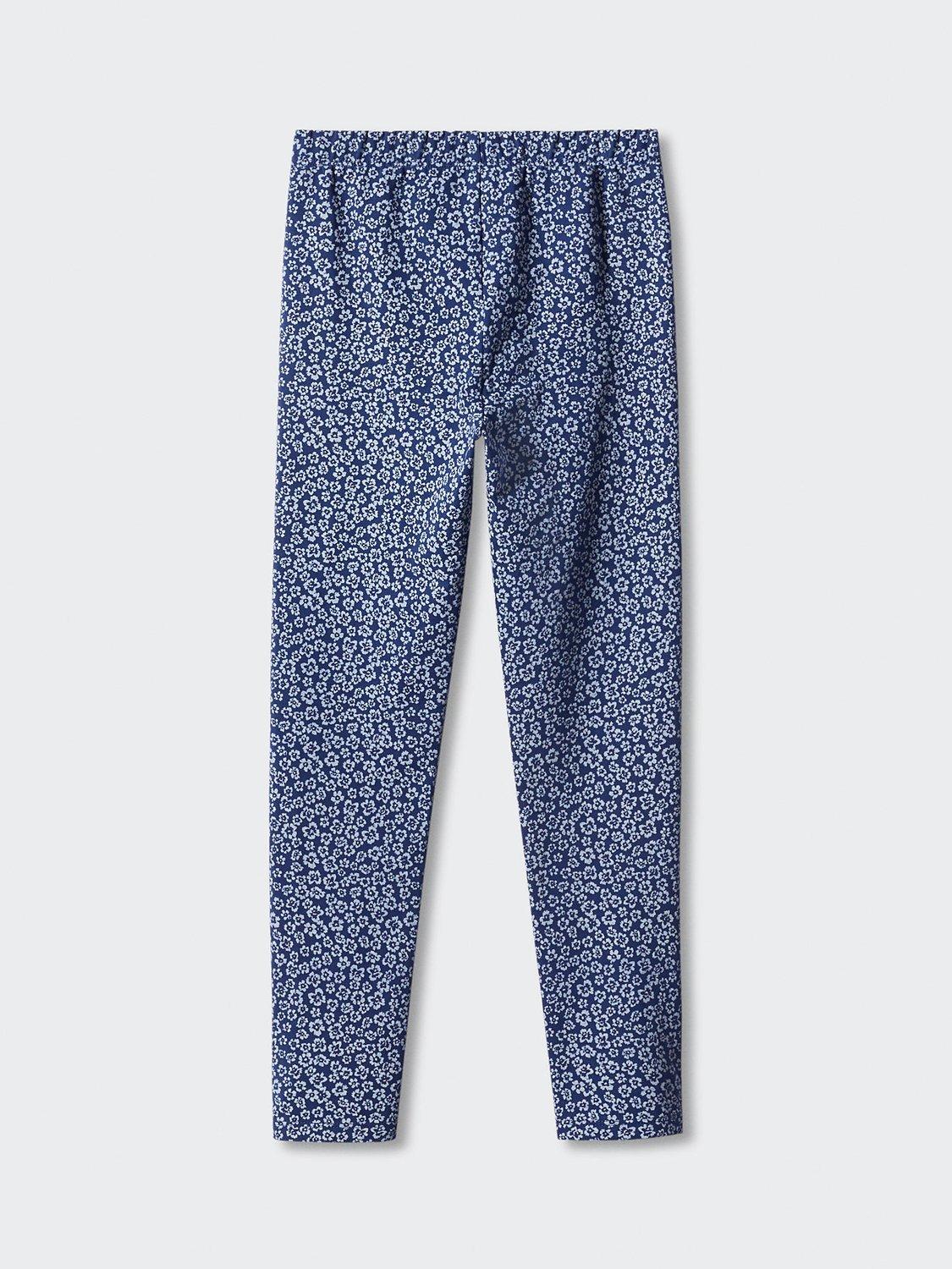 Product image 3 of 5, which shows Mango Kids' Eliop Floral Print Leggings, Navy, 9 years