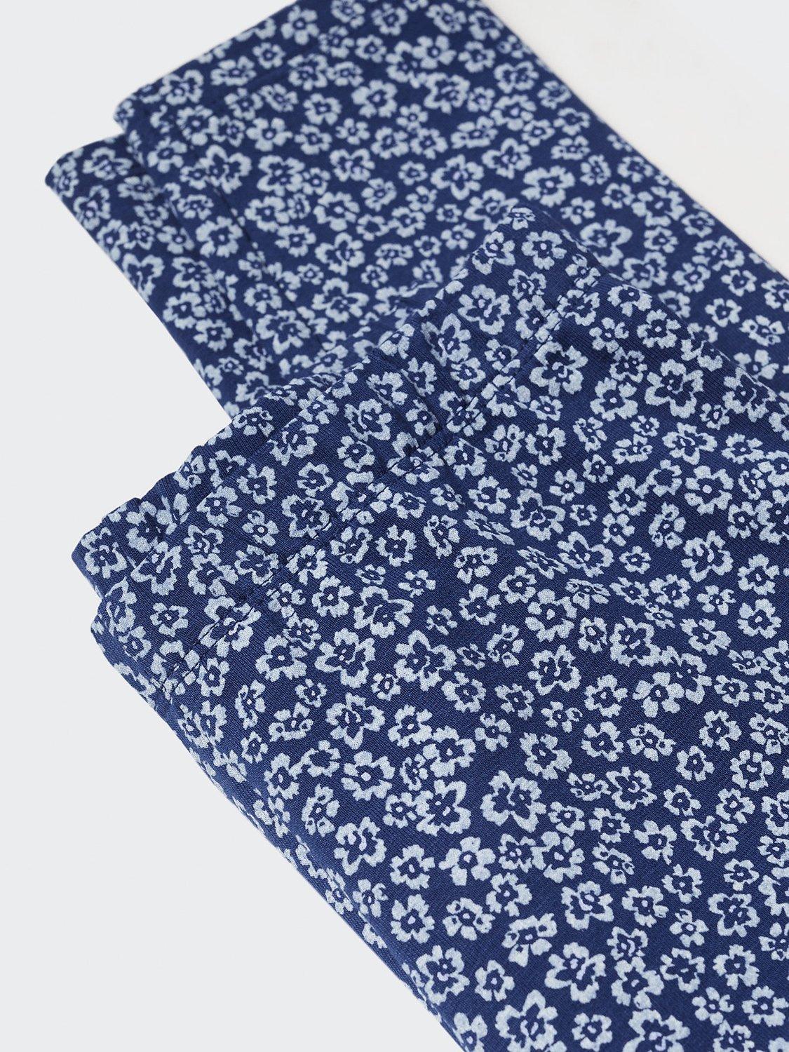 Product image 5 of 5, which shows Mango Kids' Eliop Floral Print Leggings, Navy, 9 years